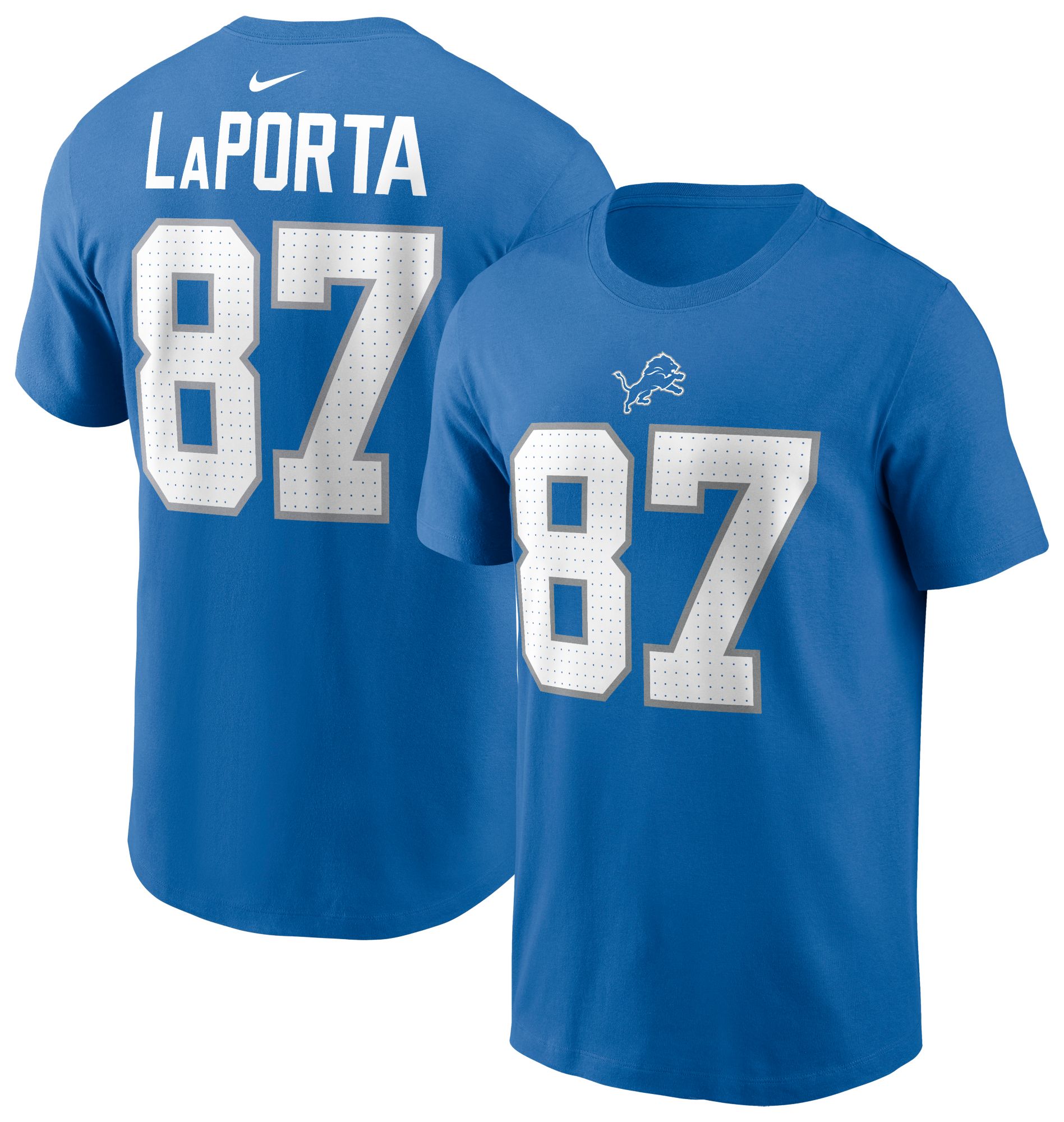 Nike Men's Detroit Lions Sam LaPorta #87 Blue T-Shirt product image