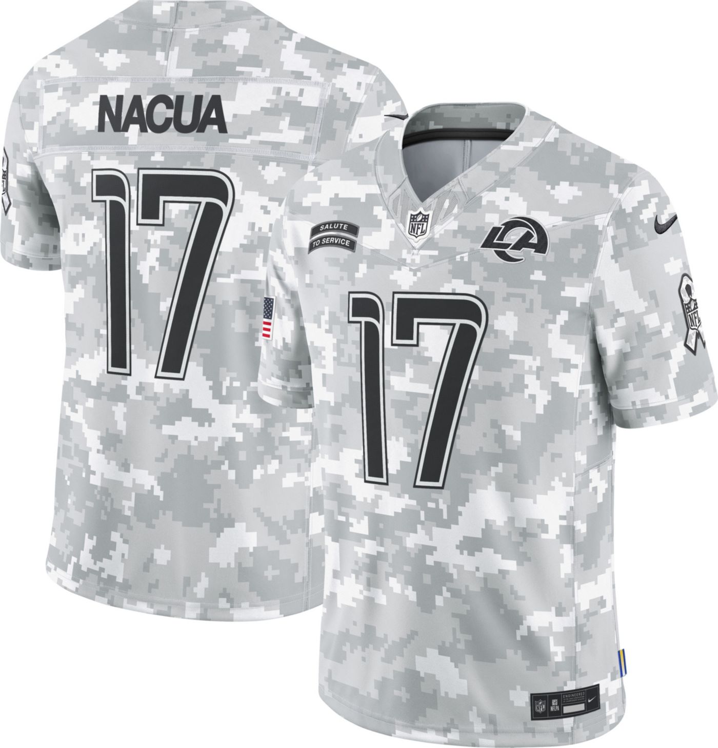 Nike Men s Los Angeles Rams Puka Nacua 17 Salute to Service 2024 Arctic Camo Limited Jersey Dick s Sporting Goods