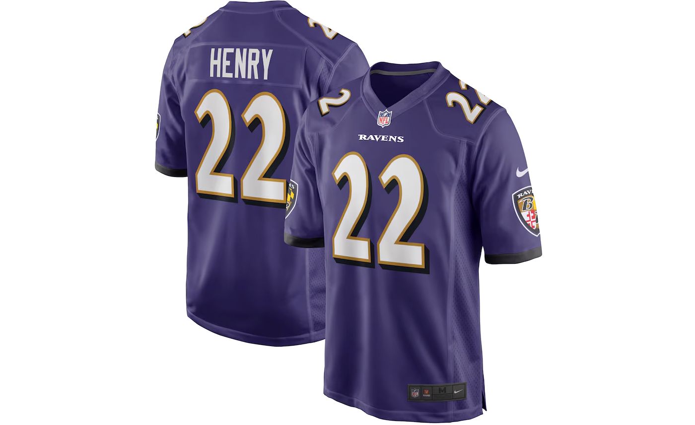 Nike Men s Baltimore Ravens Derrick Henry 22 Purple Game Jersey Dick s Sporting Goods