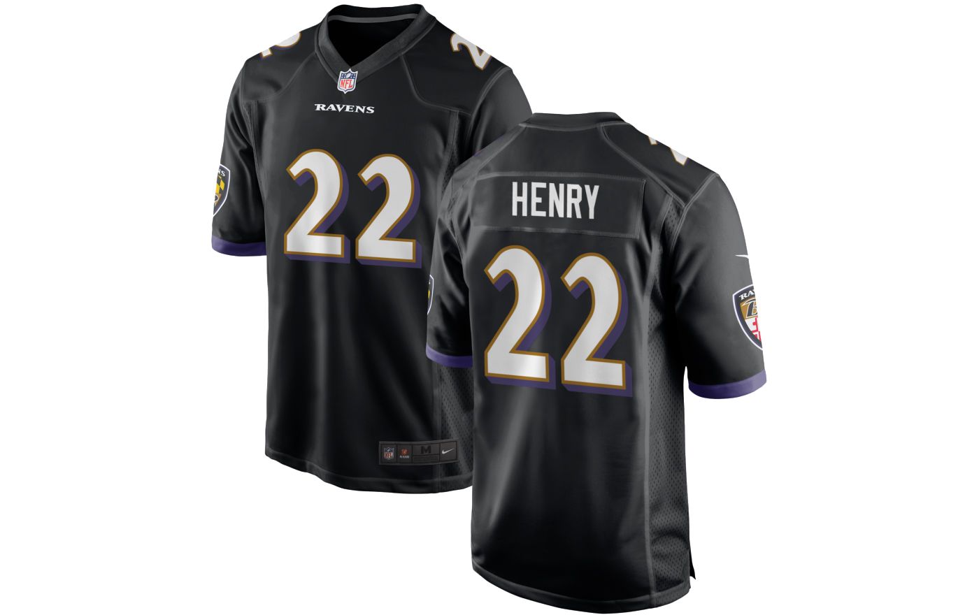 Nike Men s Baltimore Ravens Derrick Henry 22 Alternate Black Game Jersey Dick s Sporting Goods