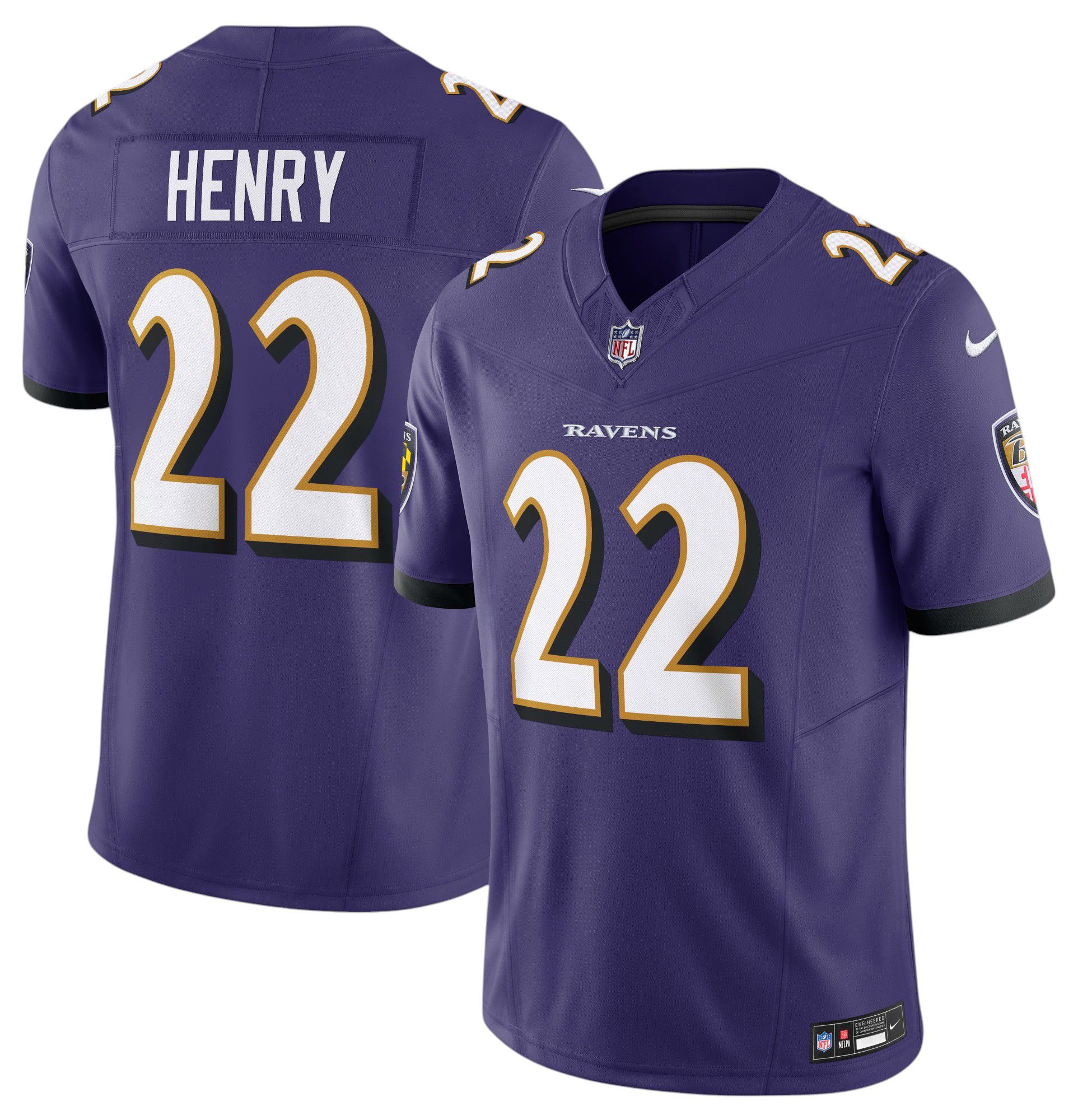 Nike Men's Baltimore Ravens Derrick Henry #22 Purple Limited Football Jersey product image