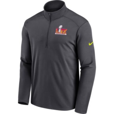 sorry, Nike Men's NFL Super Bowl LIX Pacer Anthracite Half-Zip Pullover is currently out of stock