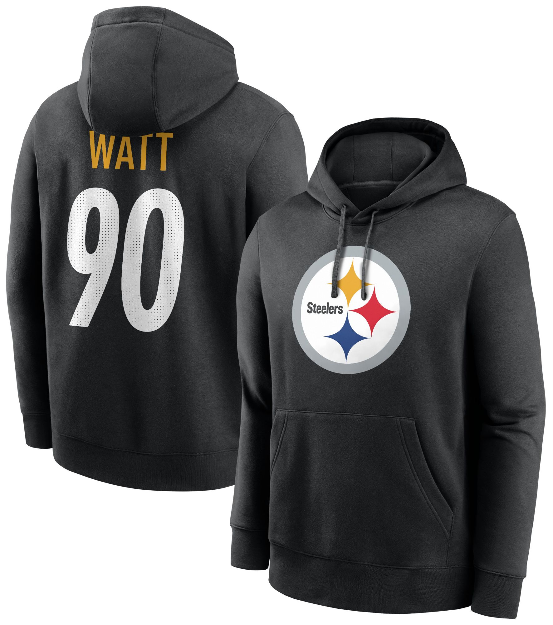 Nike Men's Pittsburgh Steelers T.J. Watt #90 Black Pullover Hoodie product image