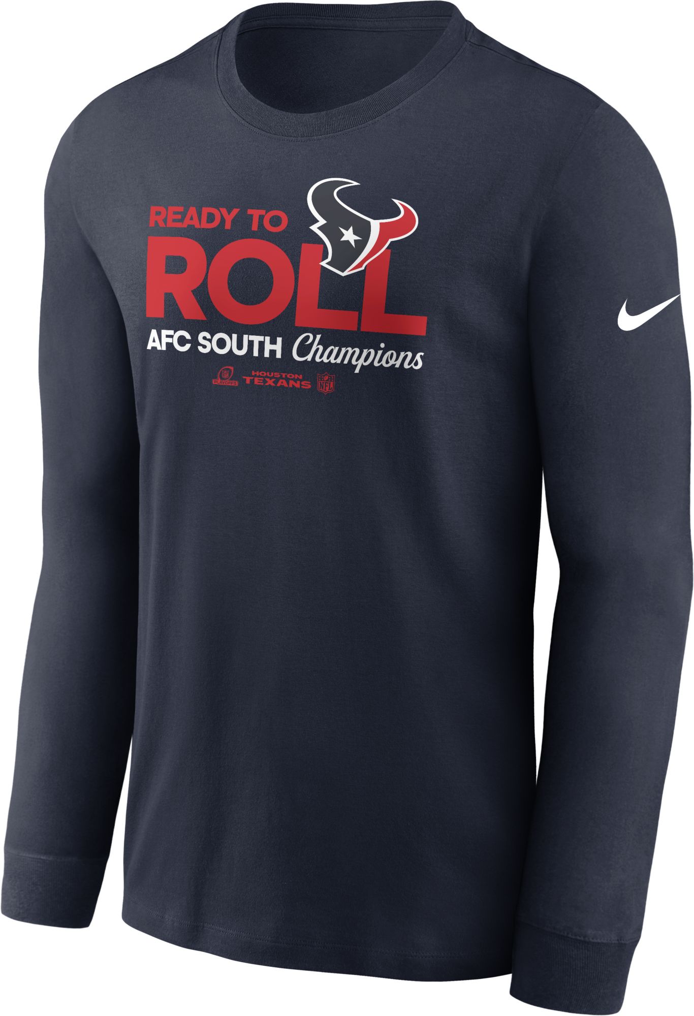 Nike Men's Houston Texans 2024-2025 AFC South Division Champions Marine Locker Room Long Sleeve T-Shirt product image