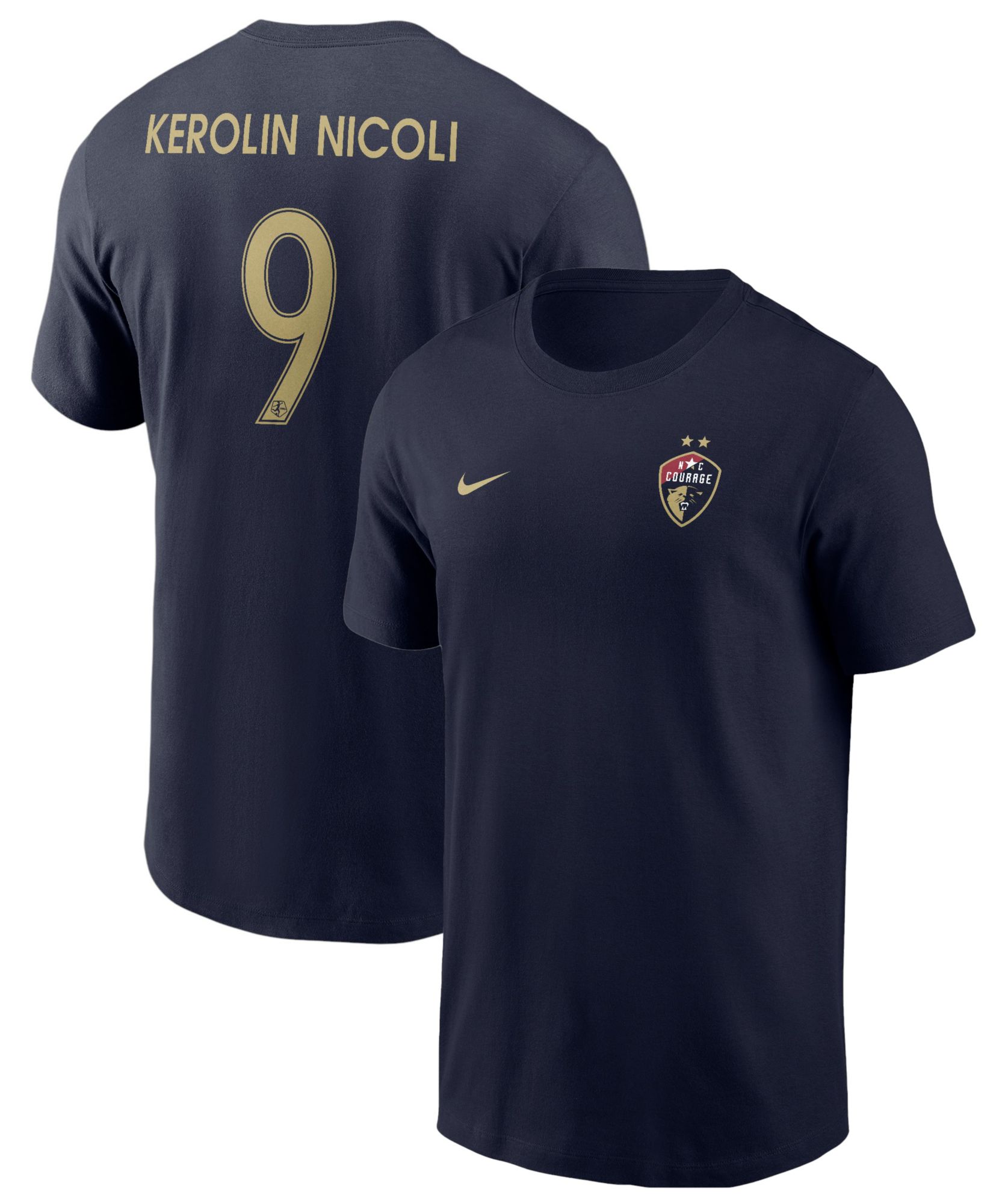 Nike Adult North Carolina Courage Kerolin Nicoli #9 Navy T-Shirt product image