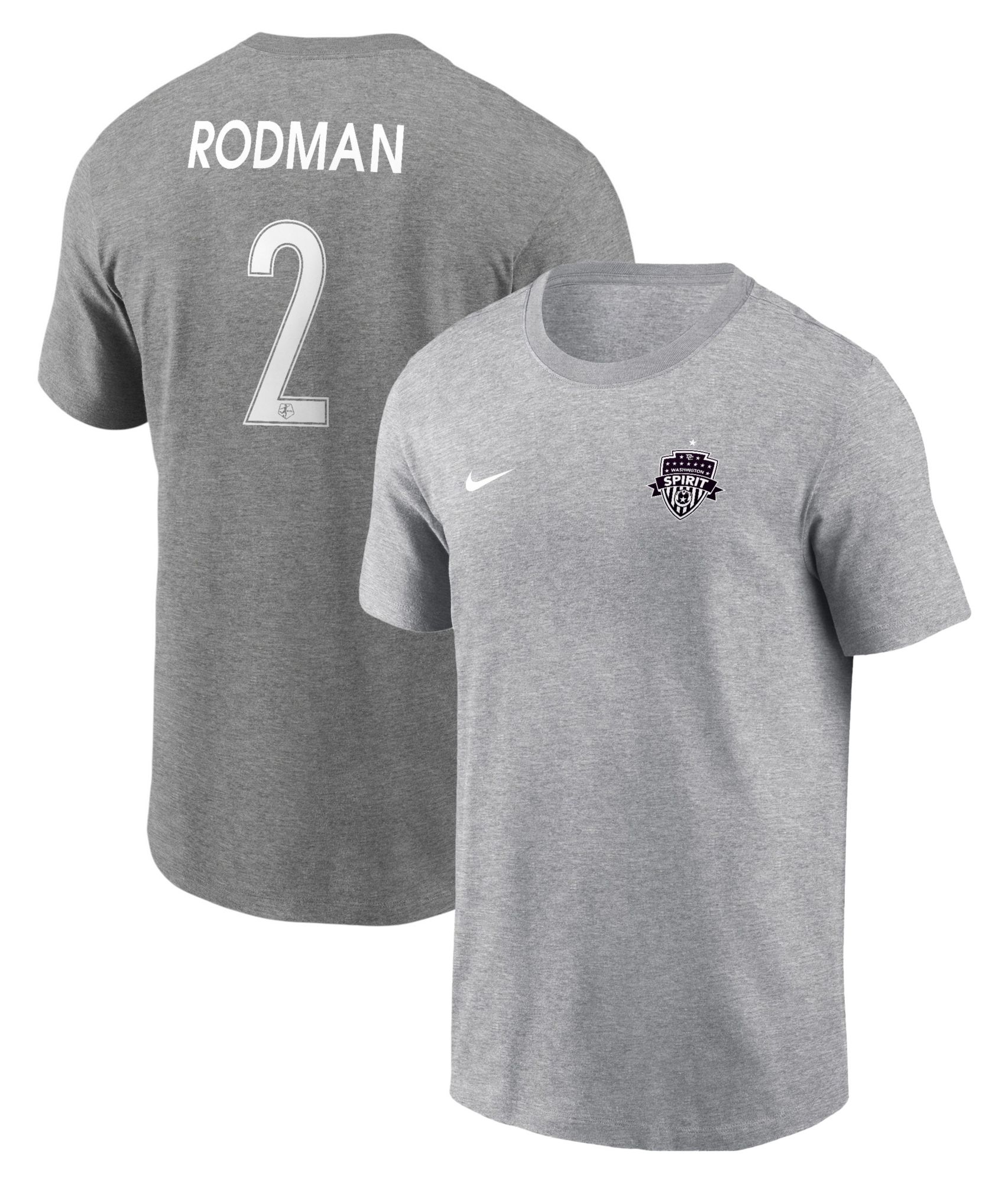 Nike Adult Washington Spirit Trinity Rodman #2 Grey T-Shirt product image