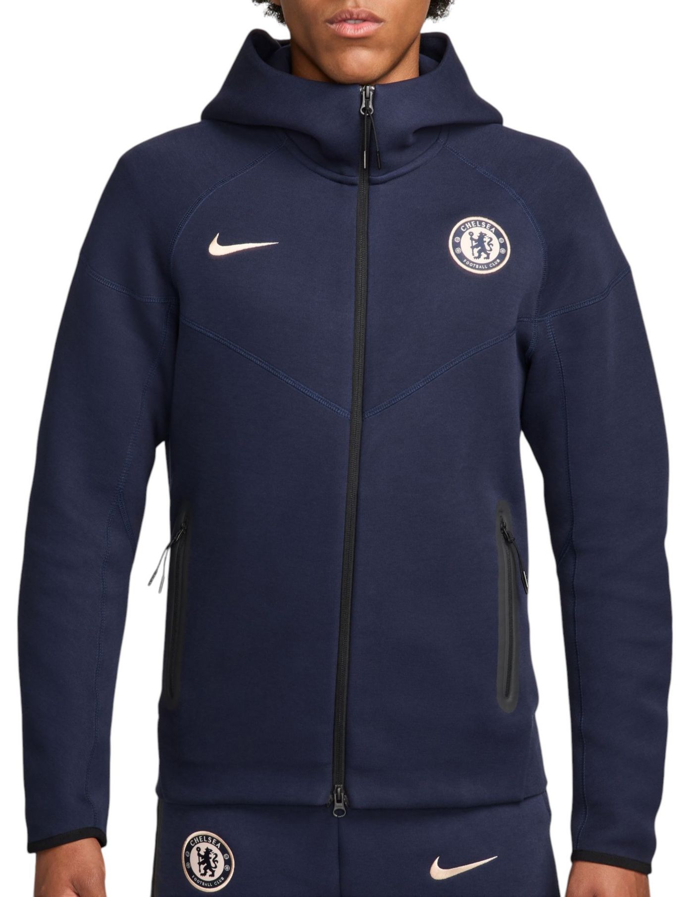 Men s Nike Navy Chelsea Tech Fleece Full Zip Hoodie