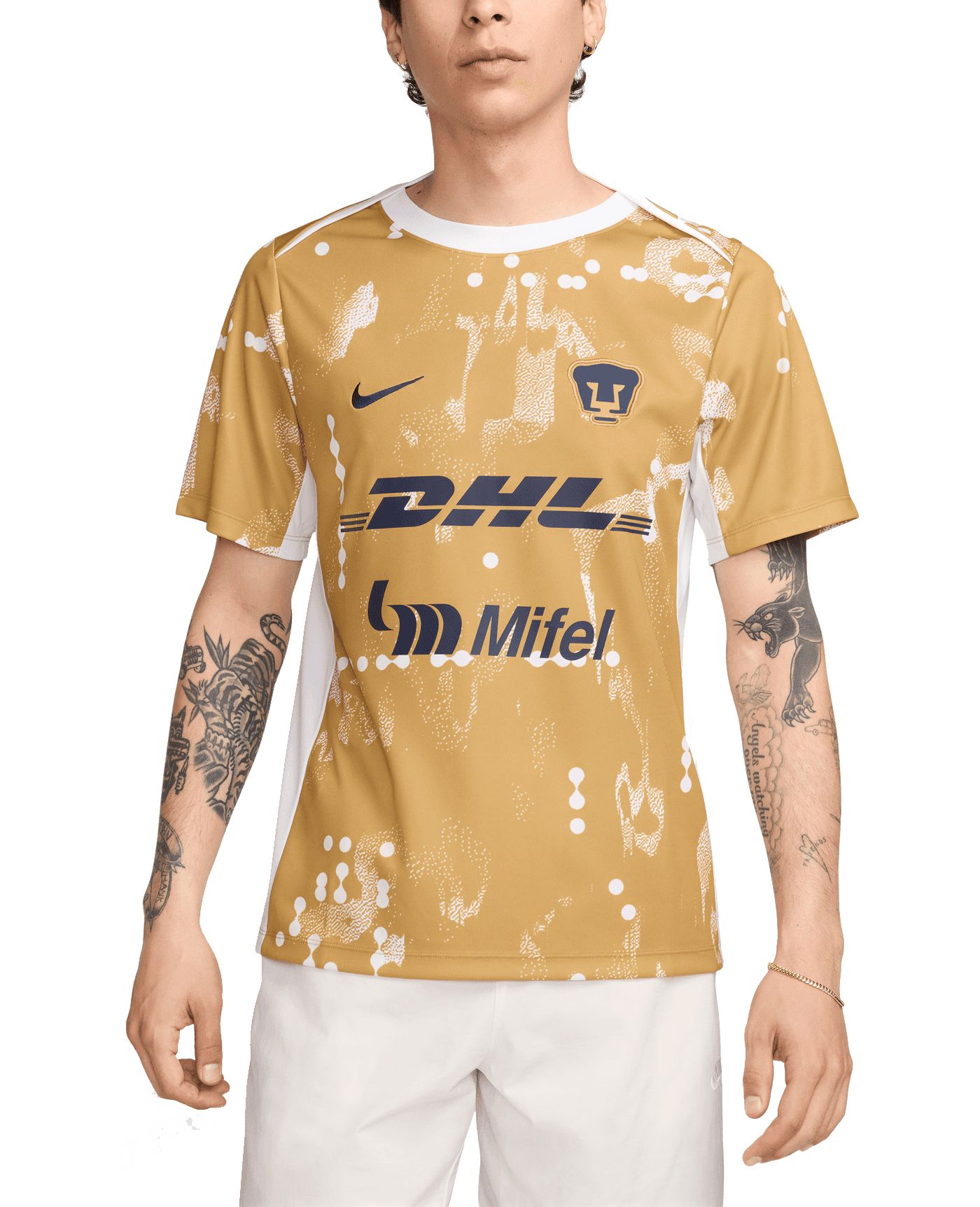 Nike Pumas UNAM Academy Pro Men s Dri Fit Soccer Short Sleeve Pre Match Top Brown