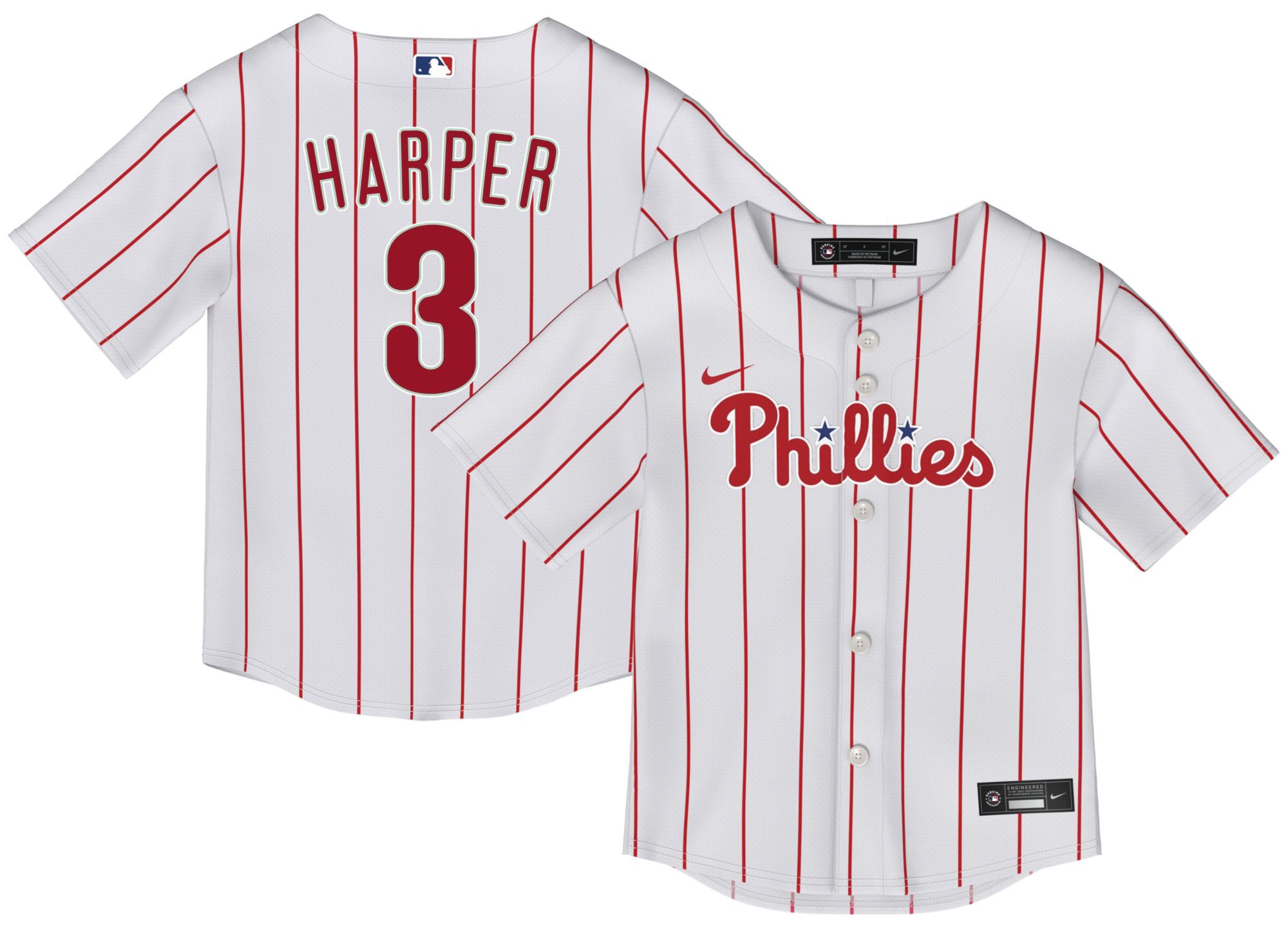 Nike Toddler Philadelphia Phillies White Bryce Harper #3 Replica Jersey product image