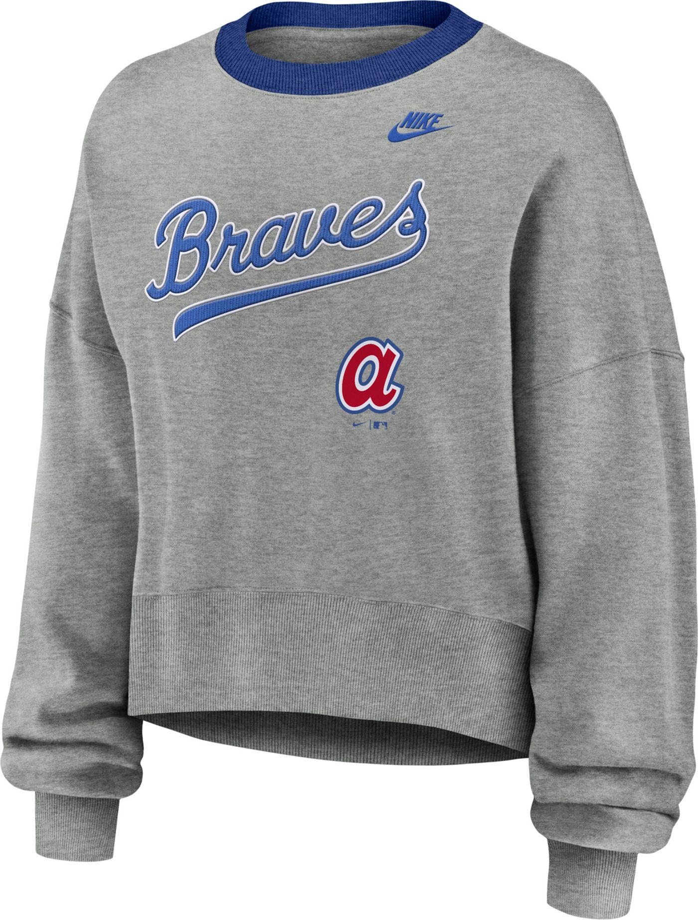 Nike Women s Atlanta Braves Gray Cooperstown Sweatshirt Dick s Sporting Goods