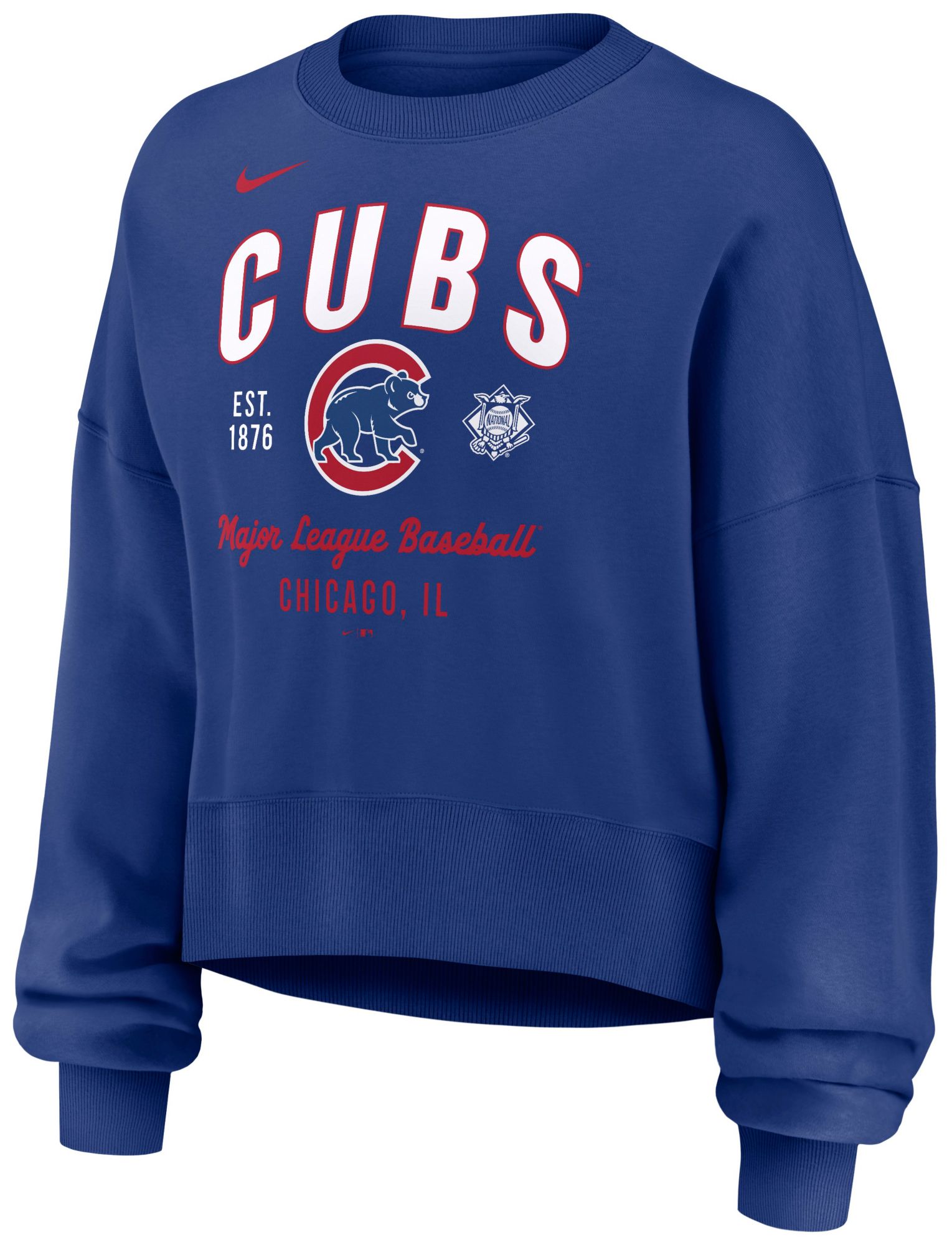 Nike Women's Chicago Cubs Logo Blue Fleece Crewneck Sweater product image