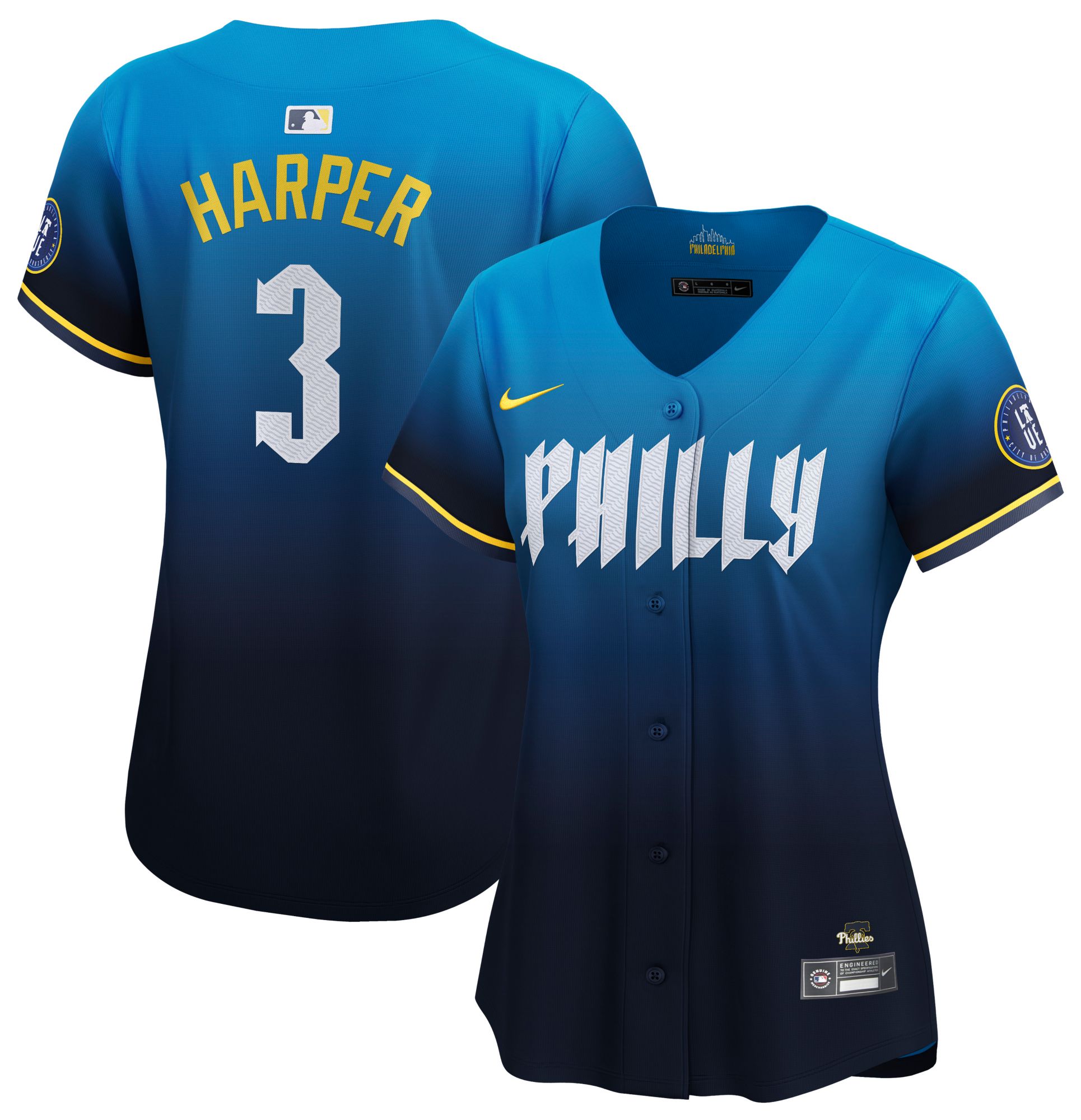 Nike Women's Philadelphia Phillies Blue City Connect Bryce Harper #3 Limited Jersey product image