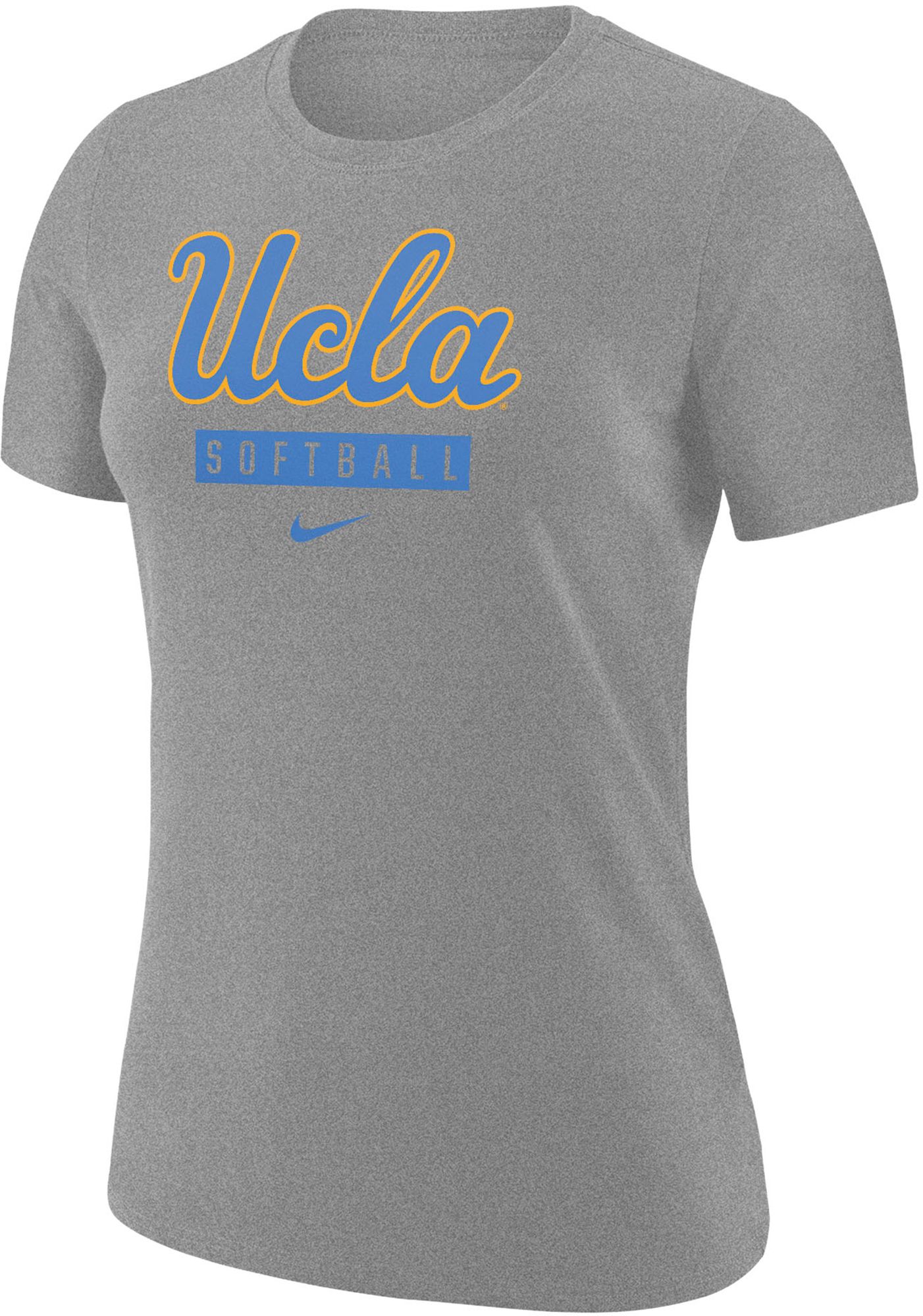 Nike Women's UCLA Bruins Grey Cotton Softball T-Shirt