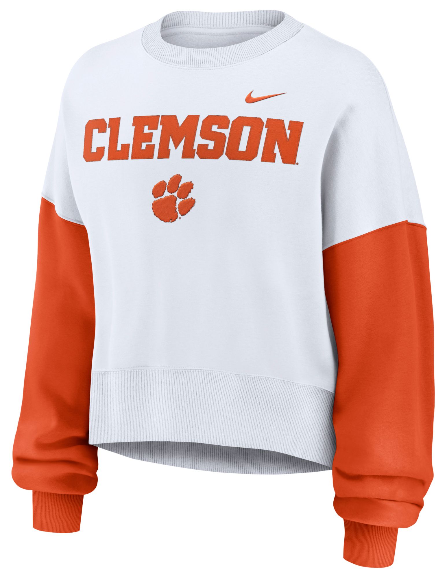 Nike Women's Clemson Tigers White Phoenix Crew Neck Sweatshirt product image