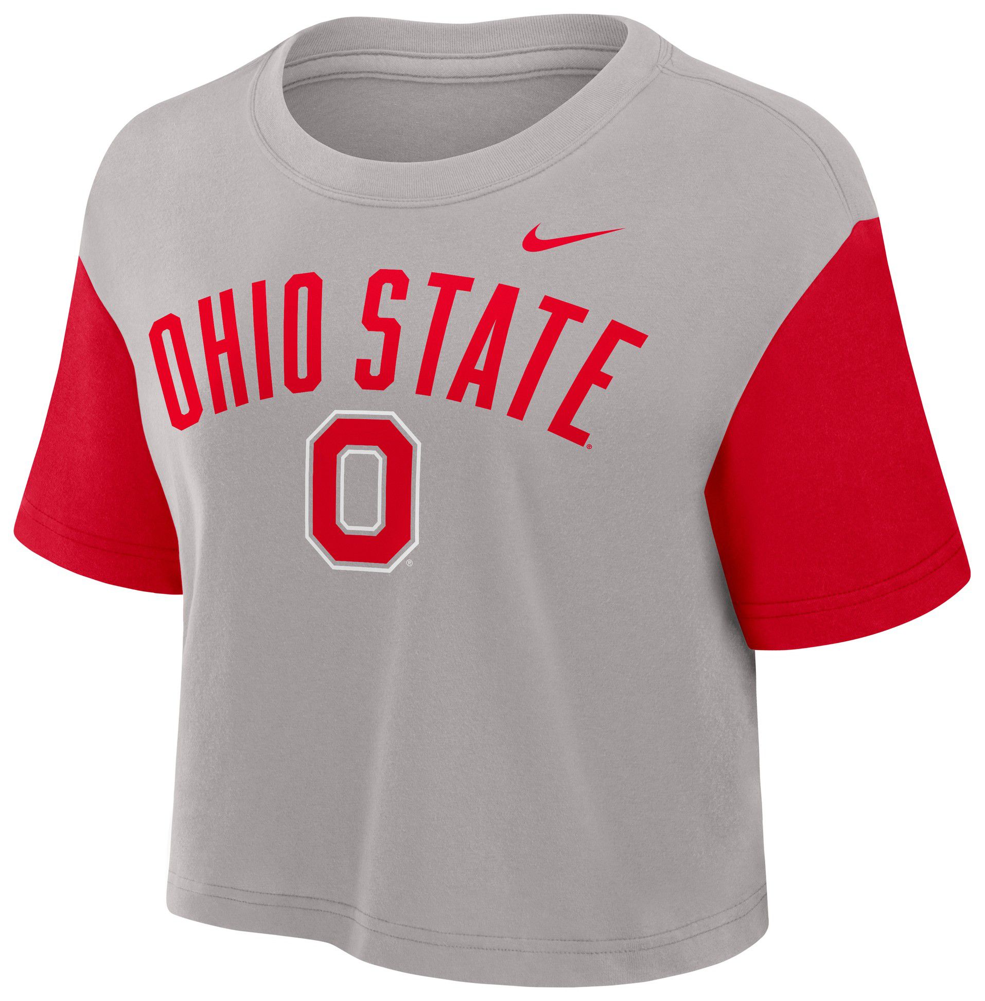 Nike Women's Ohio State Buckeyes Colorblock Grey T-Shirt product image