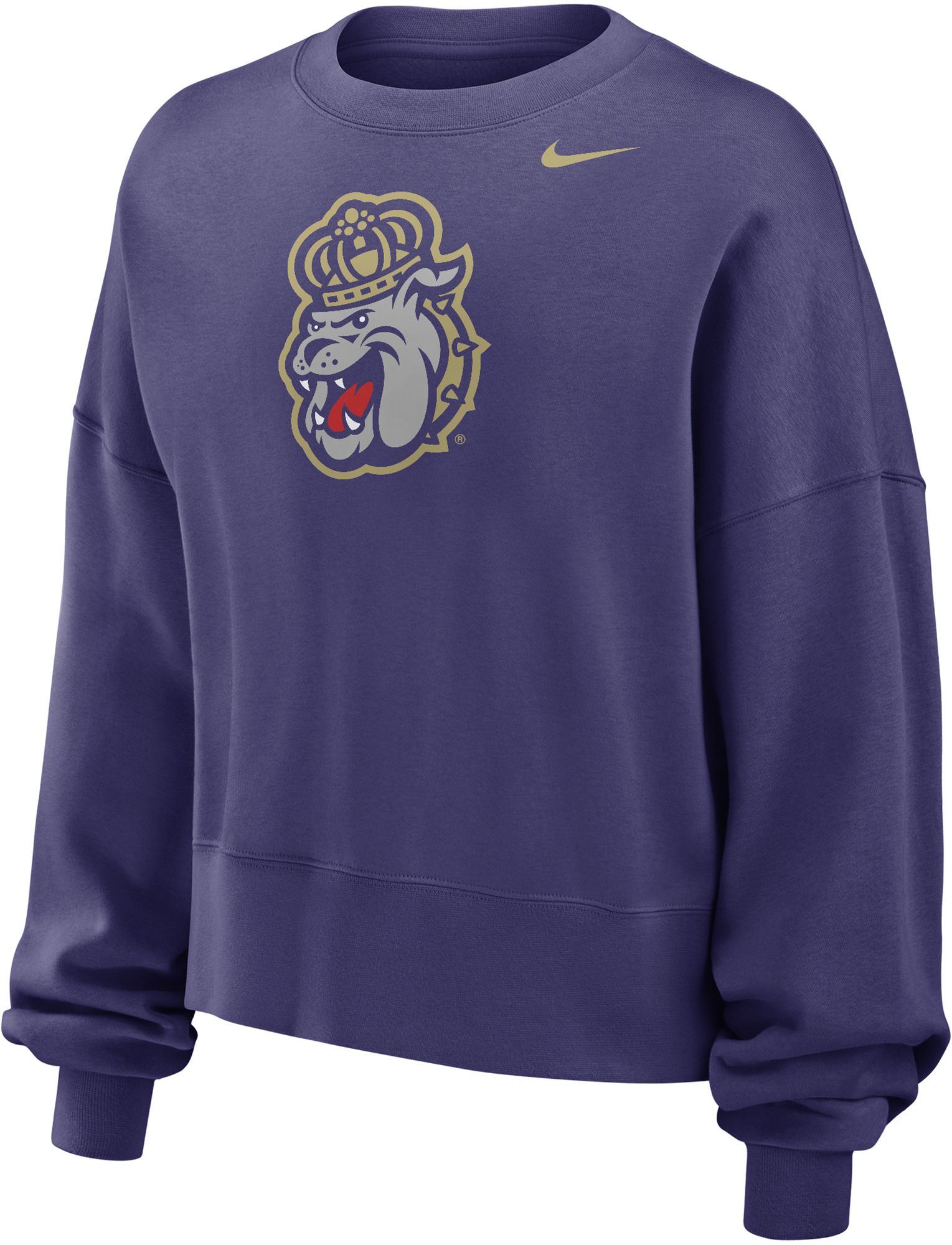 Nike Women's James Madison Dukes Purple Club Fleece Phoenix Crew