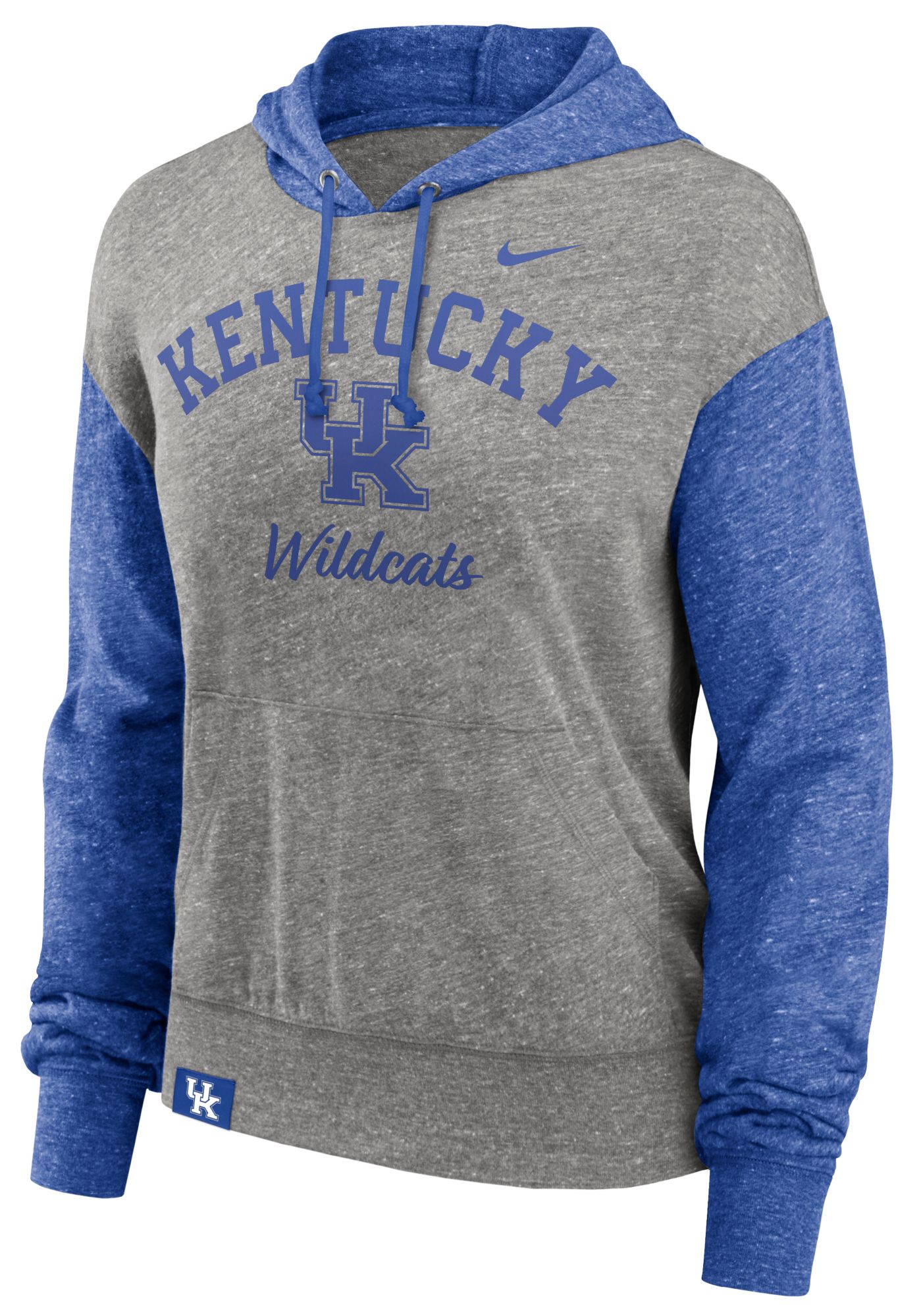 Nike Women's Kentucky Wildcats Grey Heather Colorblock Pullover Fleece Hoodie product image