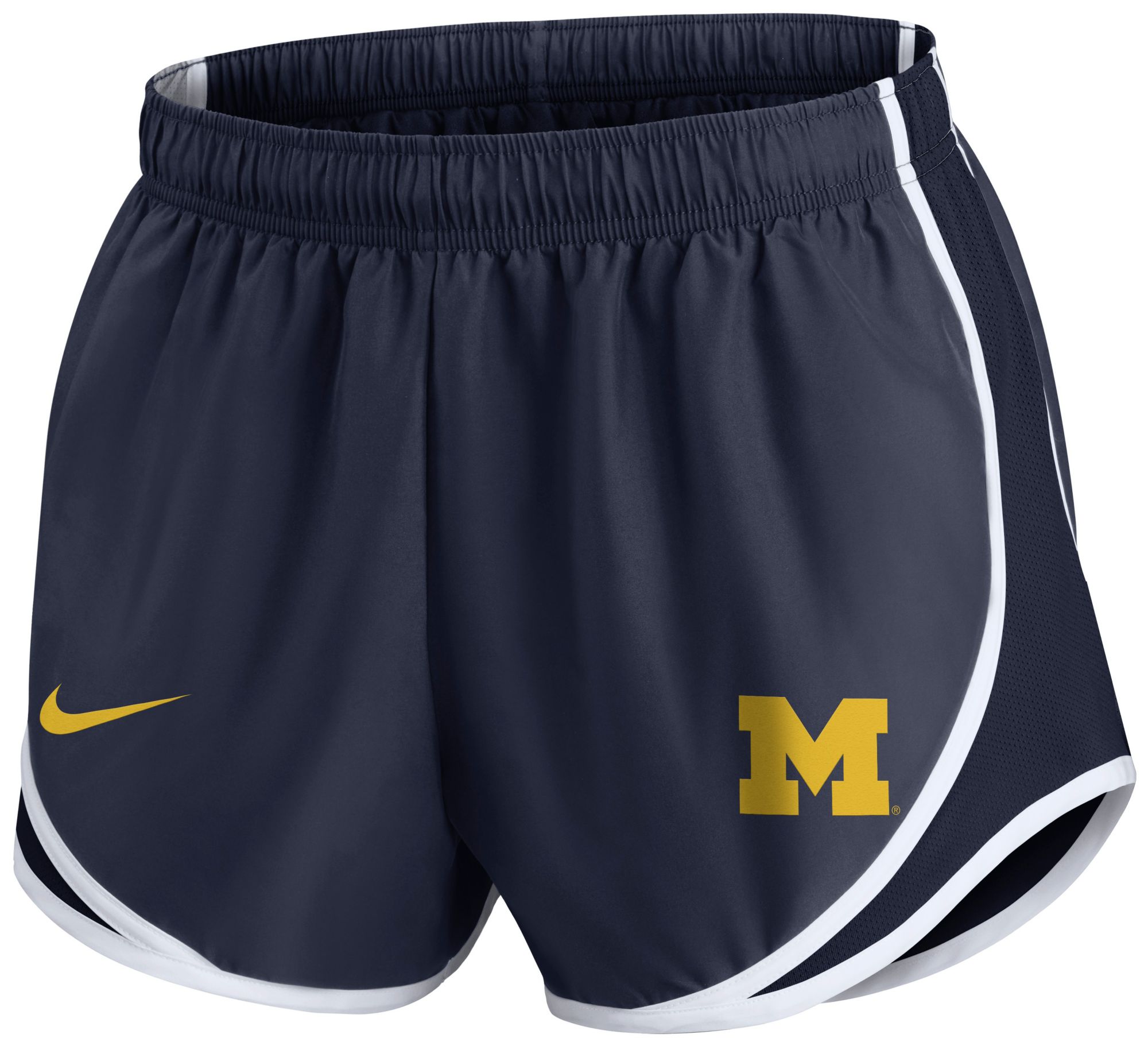 Nike Women's Michigan Wolverines Navy Dri-FIT Tempo Logo Shorts product image