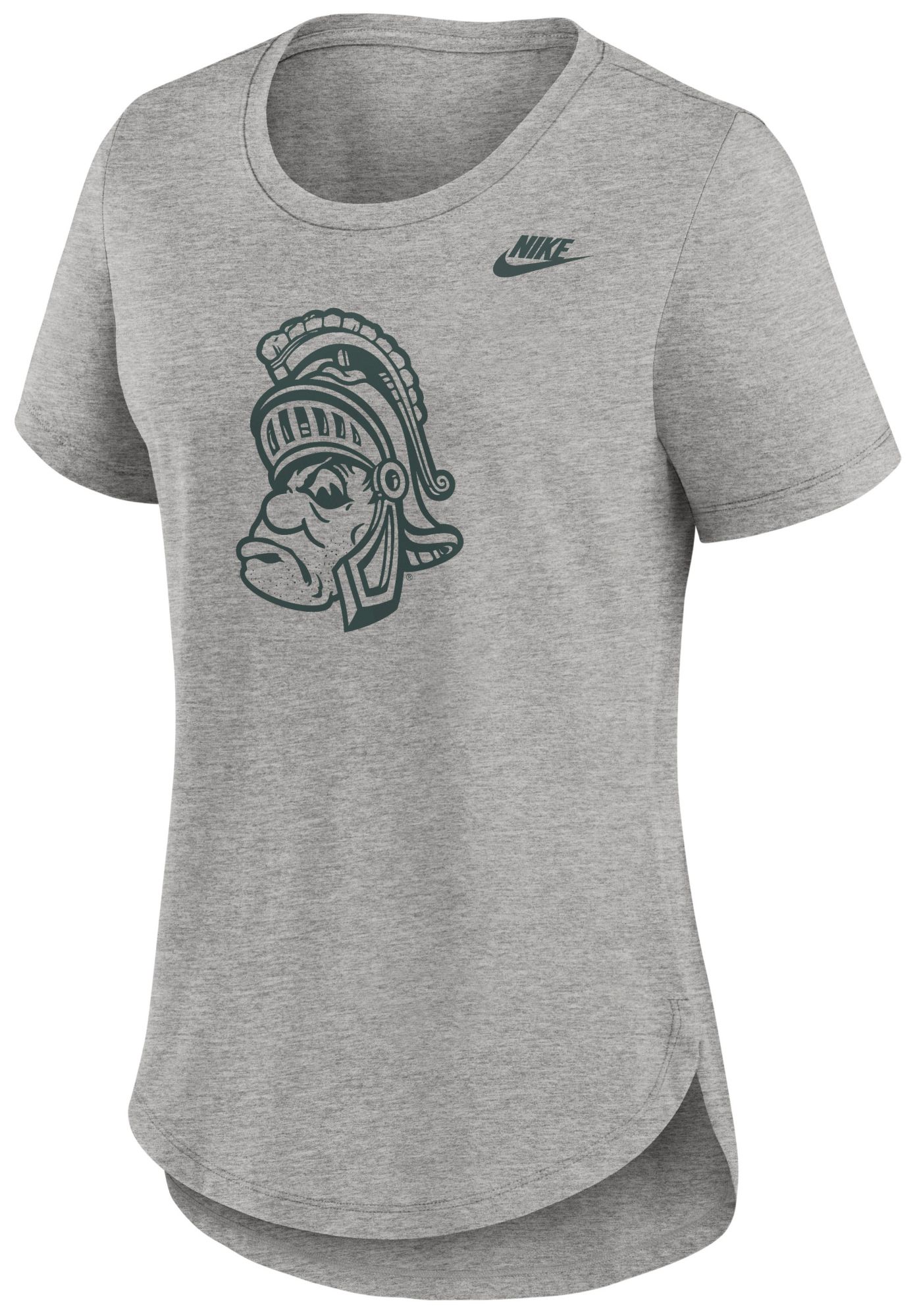 Nike Women's Michigan State Spartans Grey Heather Throwback Logo T-Shirt product image