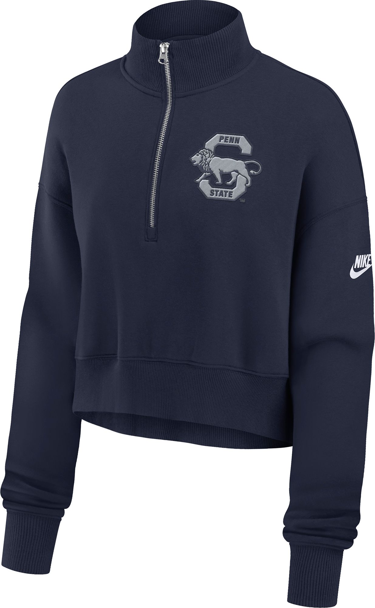 Nike Women's Penn State Nittany Lions Navy Cropped Quarter-Zip product image