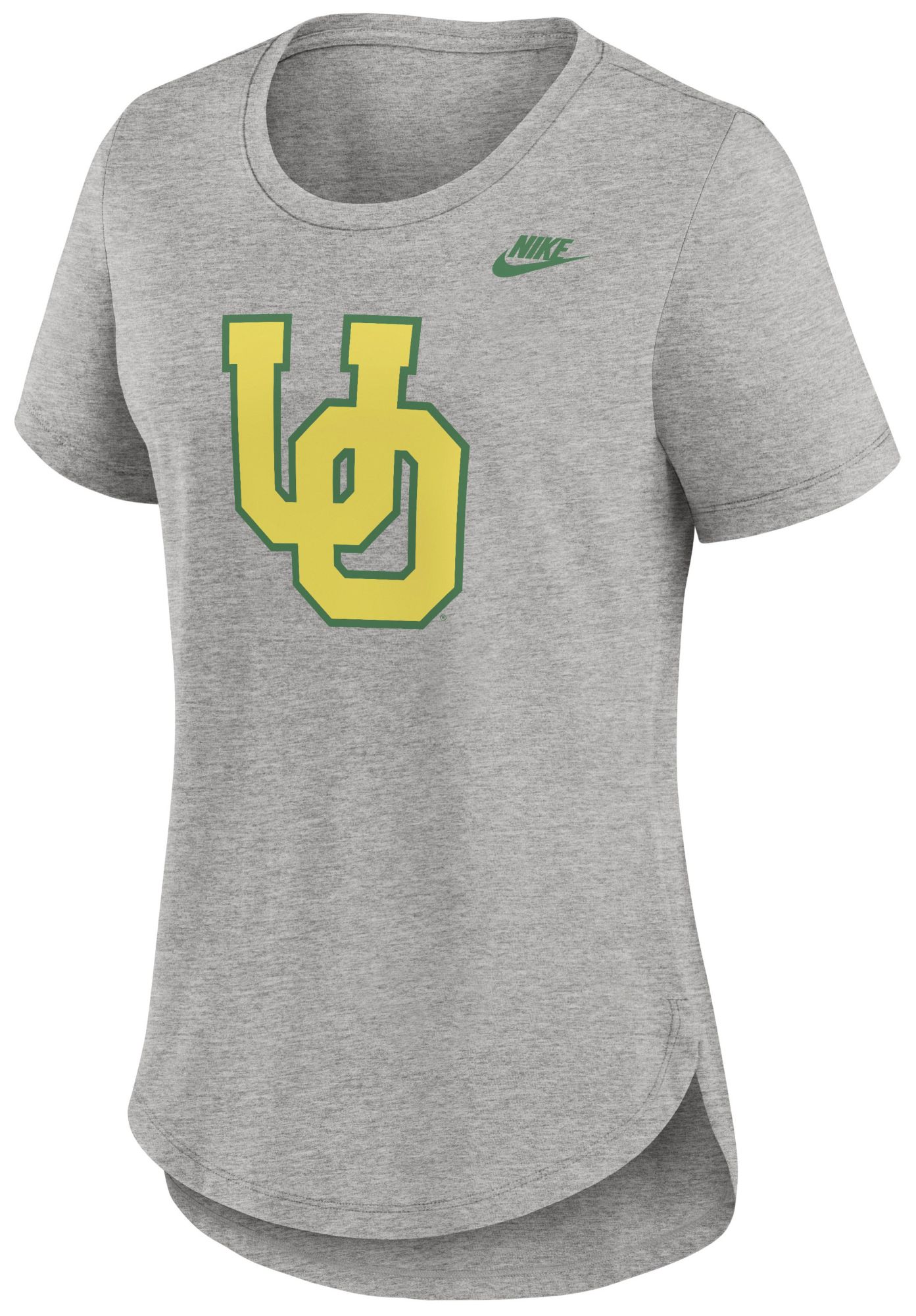 Nike Women's Oregon Ducks Grey Heather Throwback Logo T-Shirt product image
