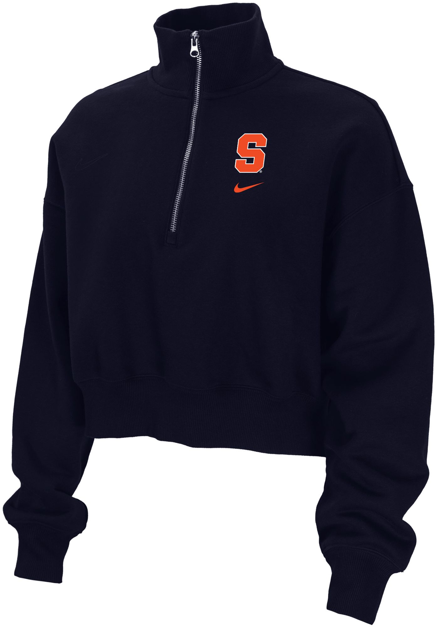 Nike Women s Syracuse Orange Blue Phoenix Fleece Cropped Quarter Zip Dick s Sporting Goods