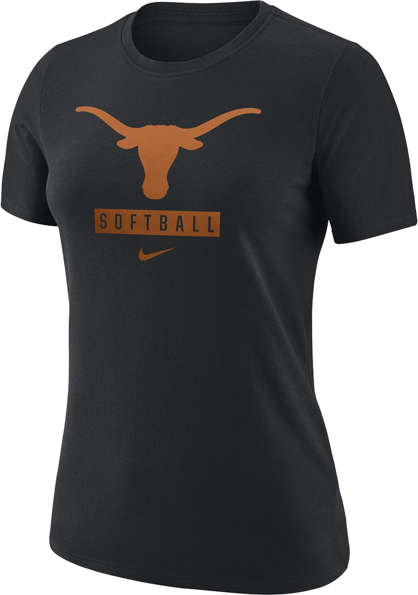 Nike Women's Texas Longhorns Black Cotton Softball T-Shirt