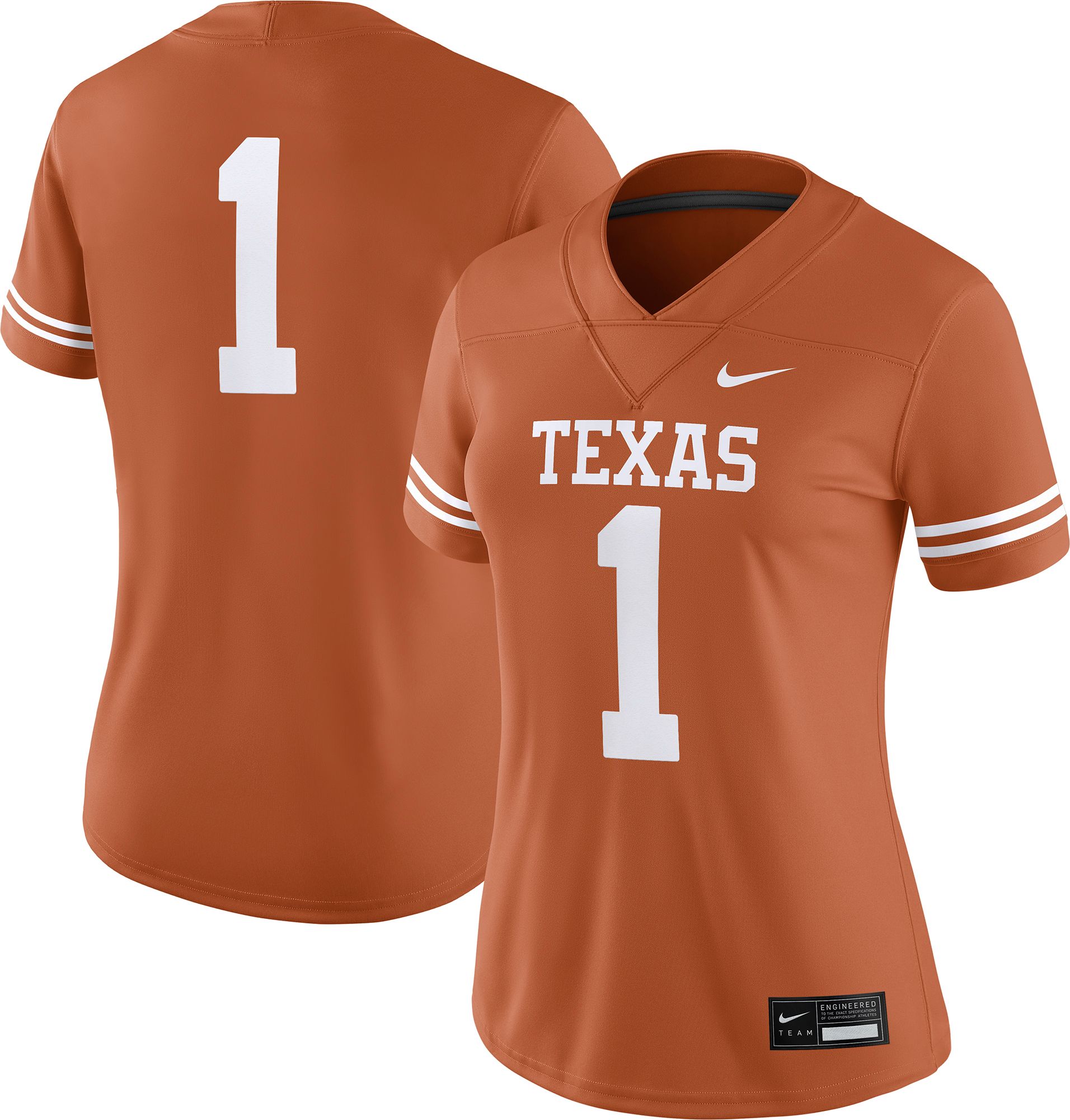 Nike Women's Texas Longhorns #1 Burnt Orange Dri-FIT Replica Football Game Jersey product image