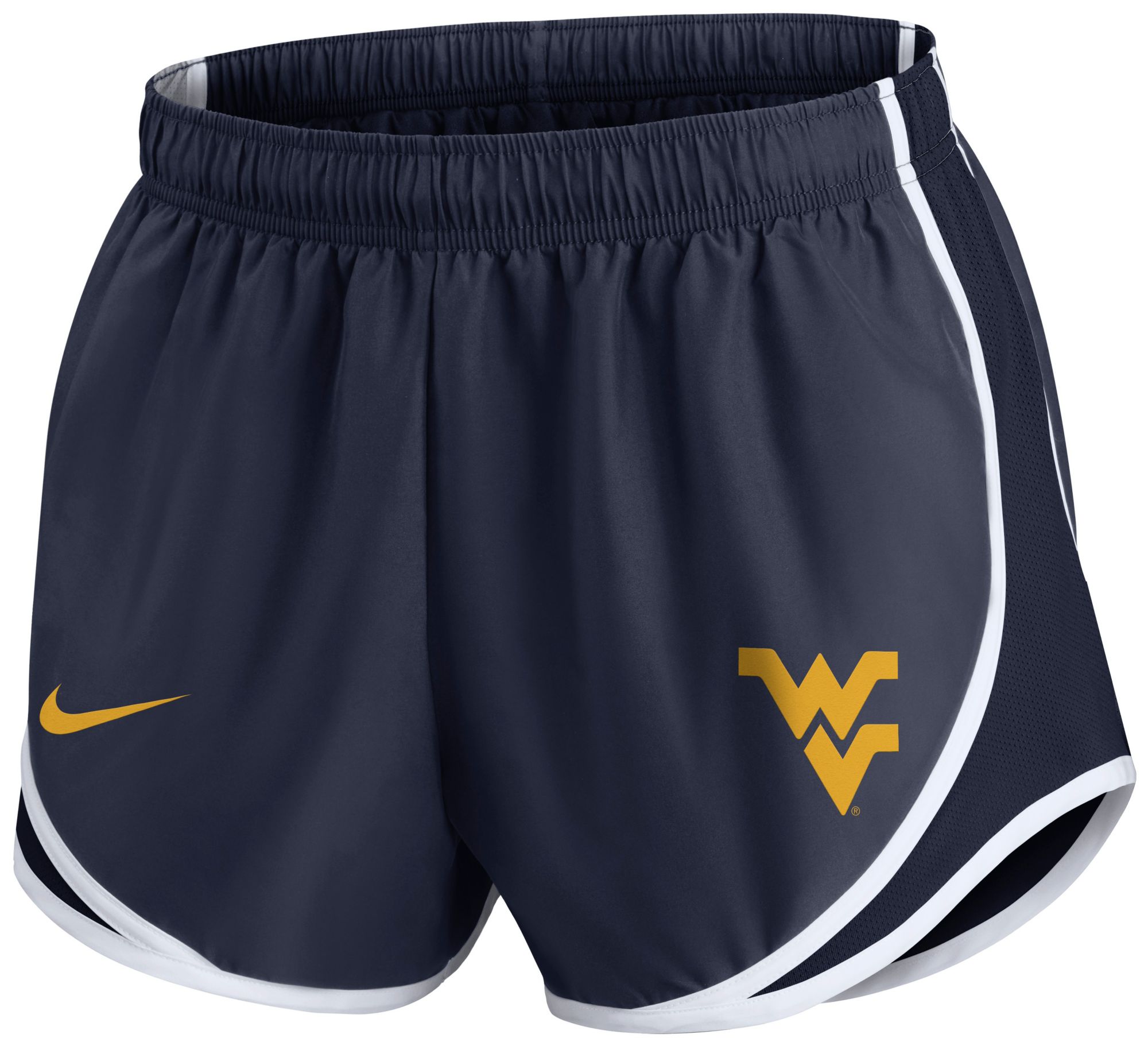 Nike Women's West Virginia Mountaineers Navy Dri-FIT Tempo Logo Shorts product image