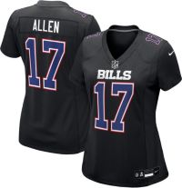 Women's Buffalo Bills Josh Allen Football Jersey - Gray/Blue Scoop Neck Shirt Ladies Style