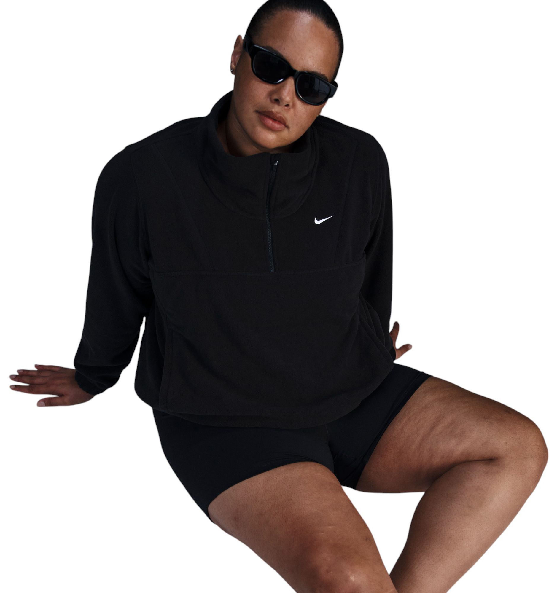 Nike Women's One Therma-FIT Oversized 1/2-Zip Fleece Top (Plus Size) product image