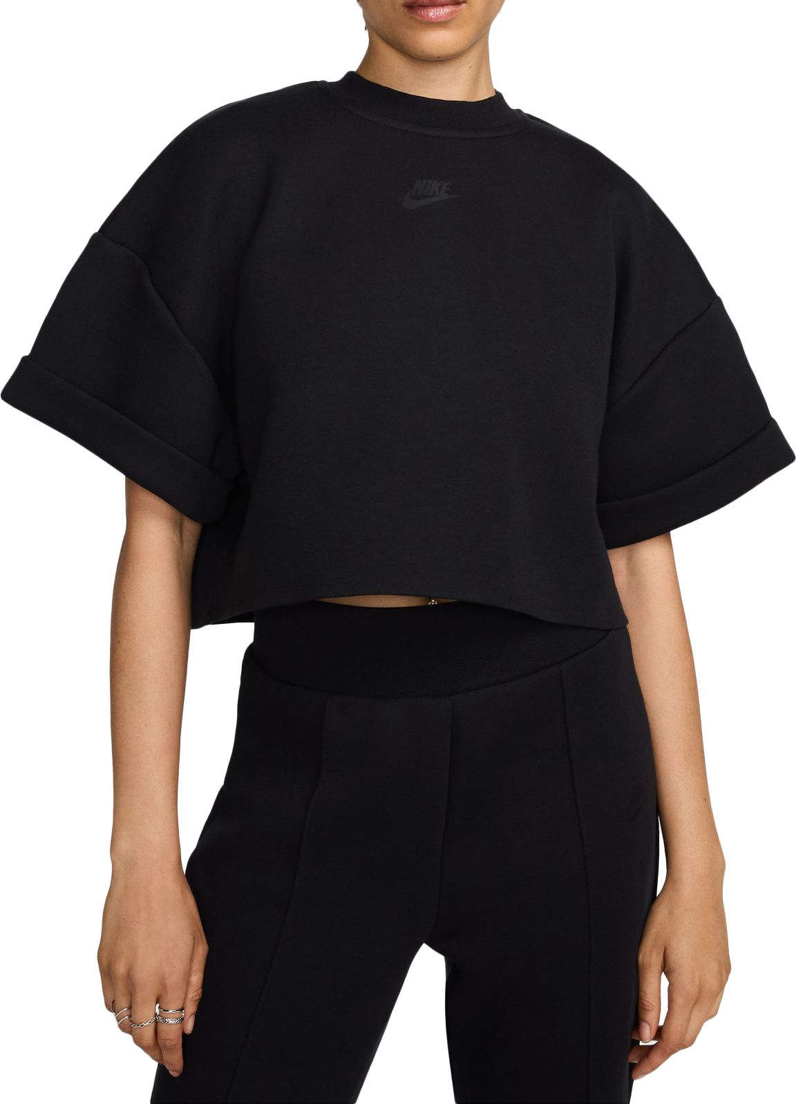 Nike Women's Sportswear Tech Fleece Oversized Short-Sleeve Cropped Top product image