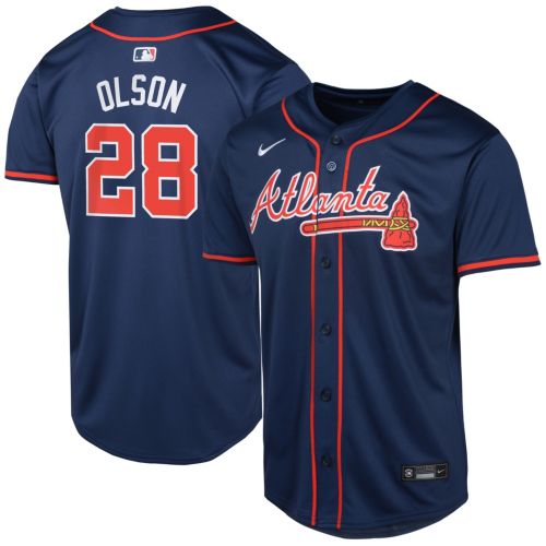 Nike Youth Atlanta Braves Austin Riley #27 Navy Alternate Cool