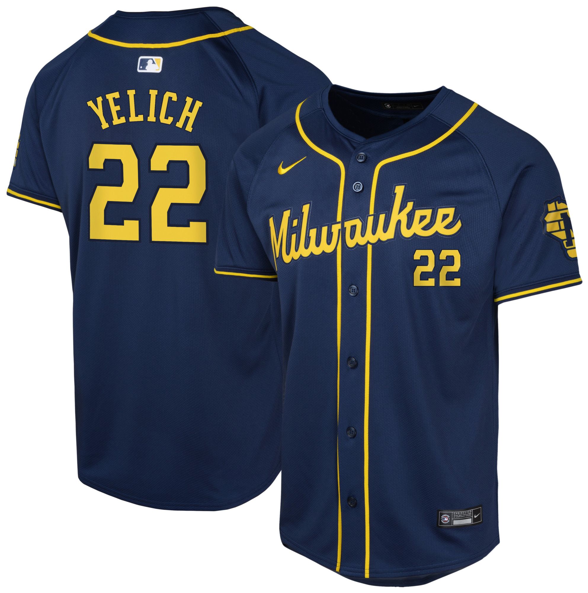 Nike Youth Milwaukee Brewers Navy Christian Yelich #22 Limited Jersey product image