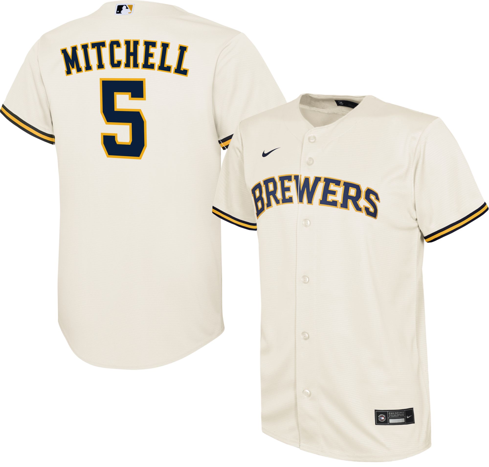 Milwaukee brewers cream jersey