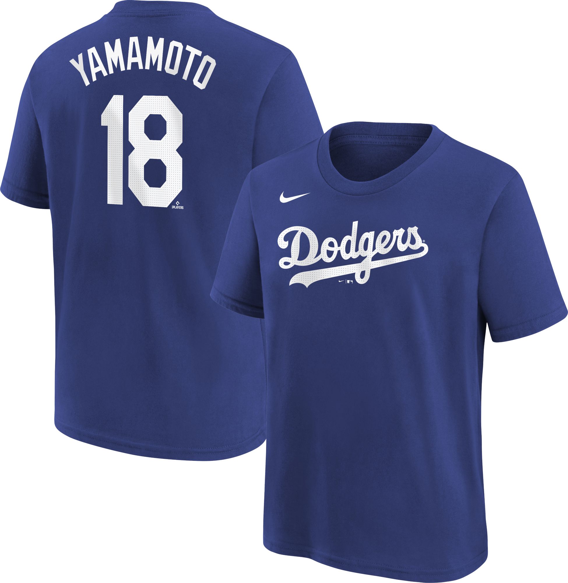 Nike Dodgers ユニフォーム YAMAMOTO 18 Nike Youth Los Angeles Dodgers Yoshinobu Yamamoto #18 Blue T-Shirt