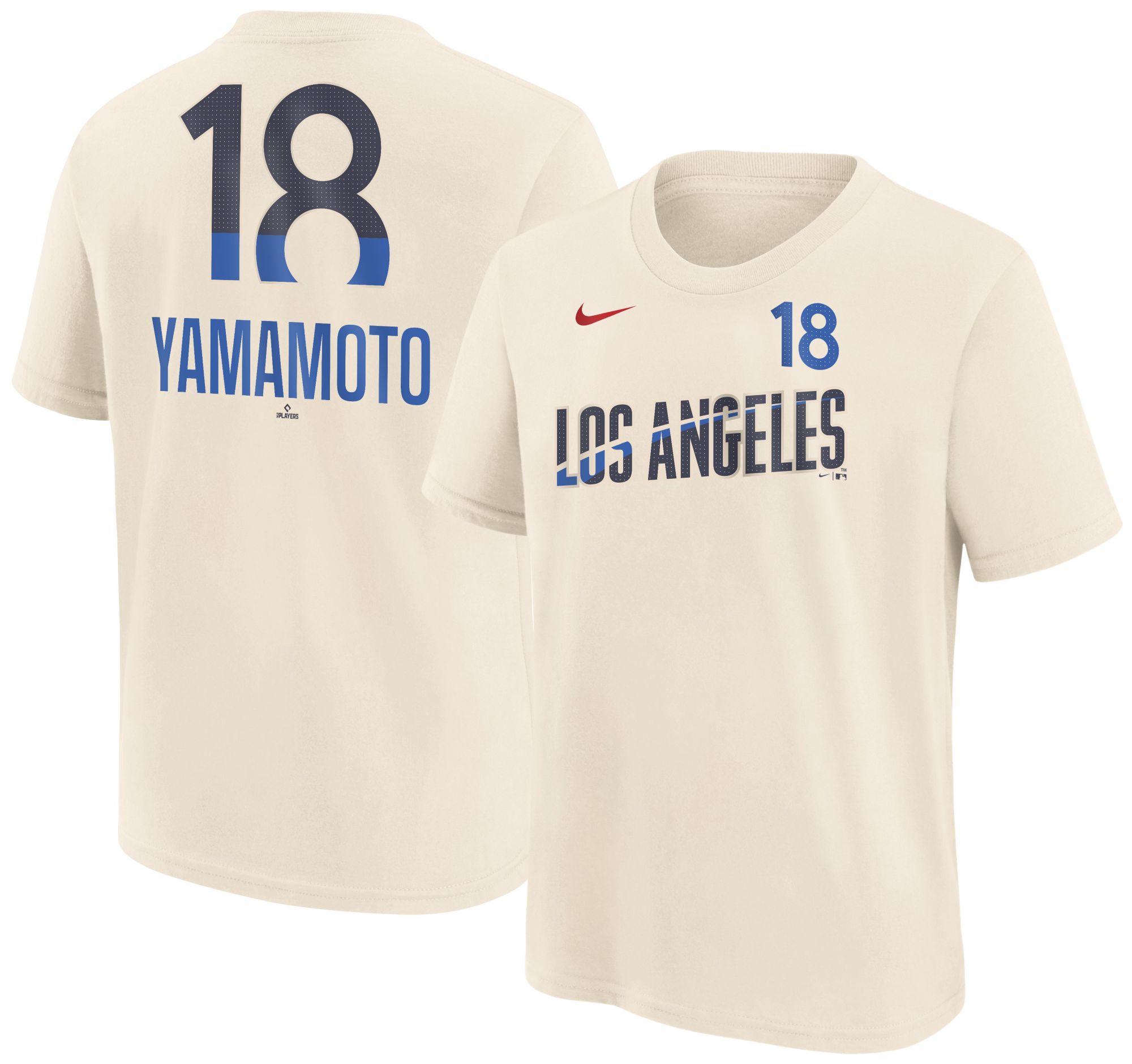 Nike Youth Los Angeles Dodgers City Connect Tan Yoshinobu Yamamoto #18 T-Shirt product image