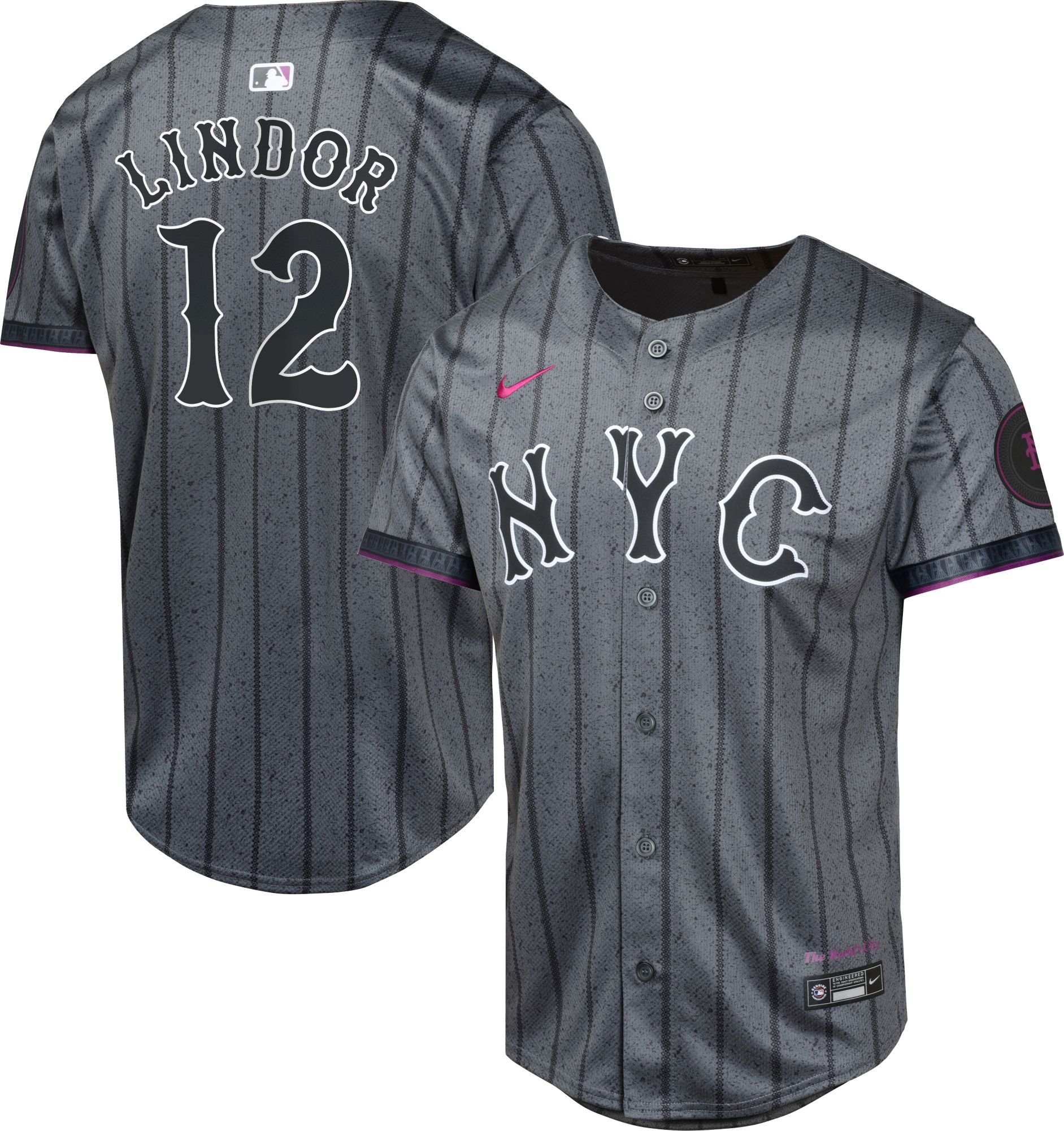 Nike Youth New York Mets City Connect Francisco Lindor #12 Limited Vapor Jersey product image