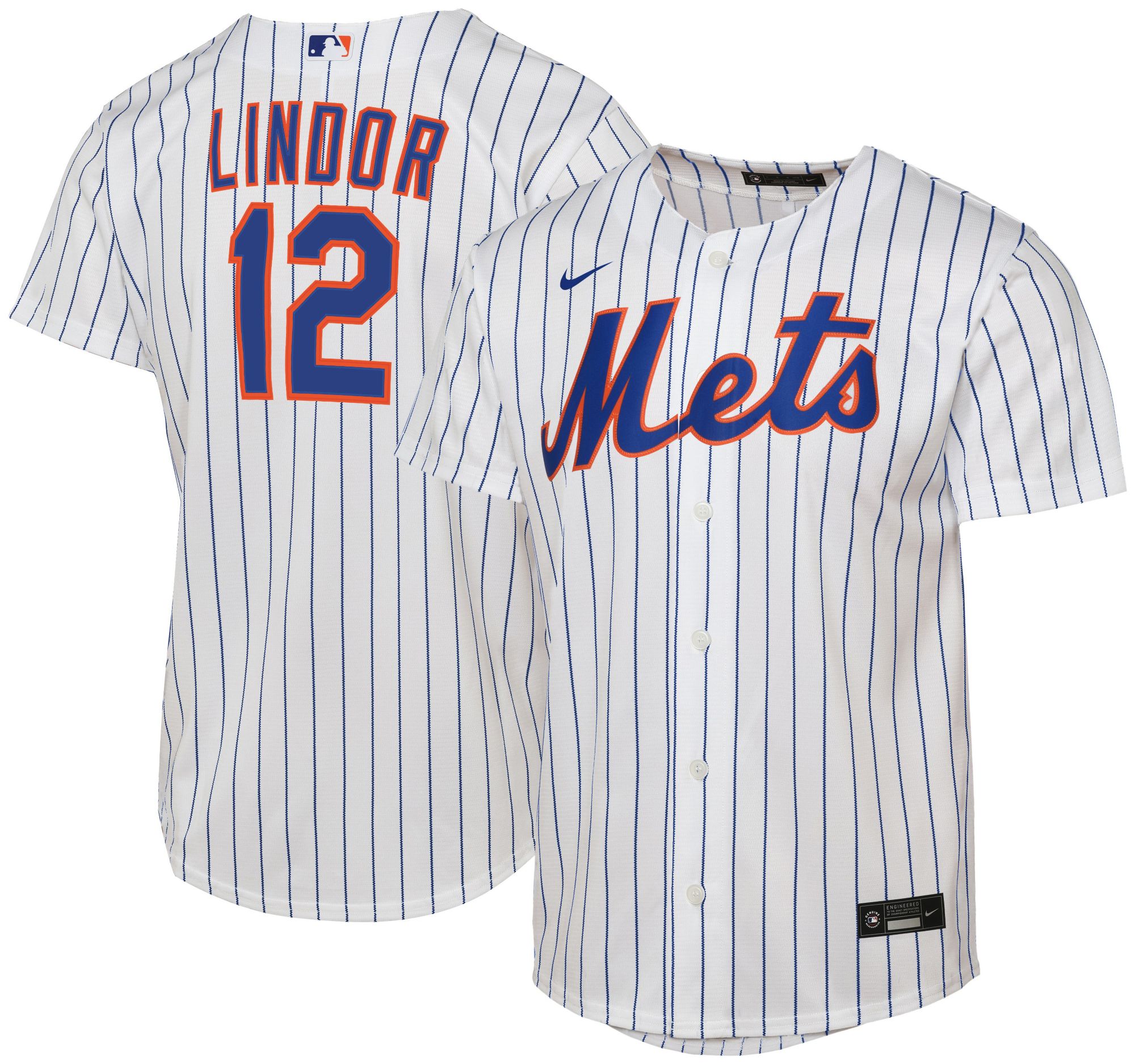 MLB Youth New York Mets Francisco Lindor #12 White Replica Jersey product image