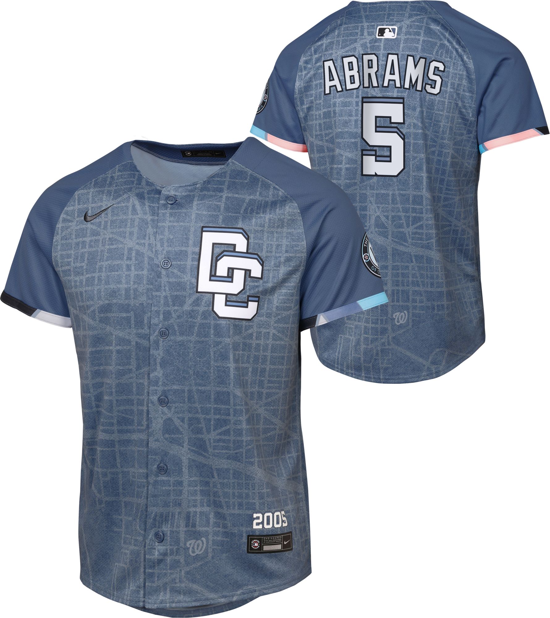 Nike Youth Washington Nationals CJ Abrams #5 City Connect Blue Limited Vapor Jersey product image