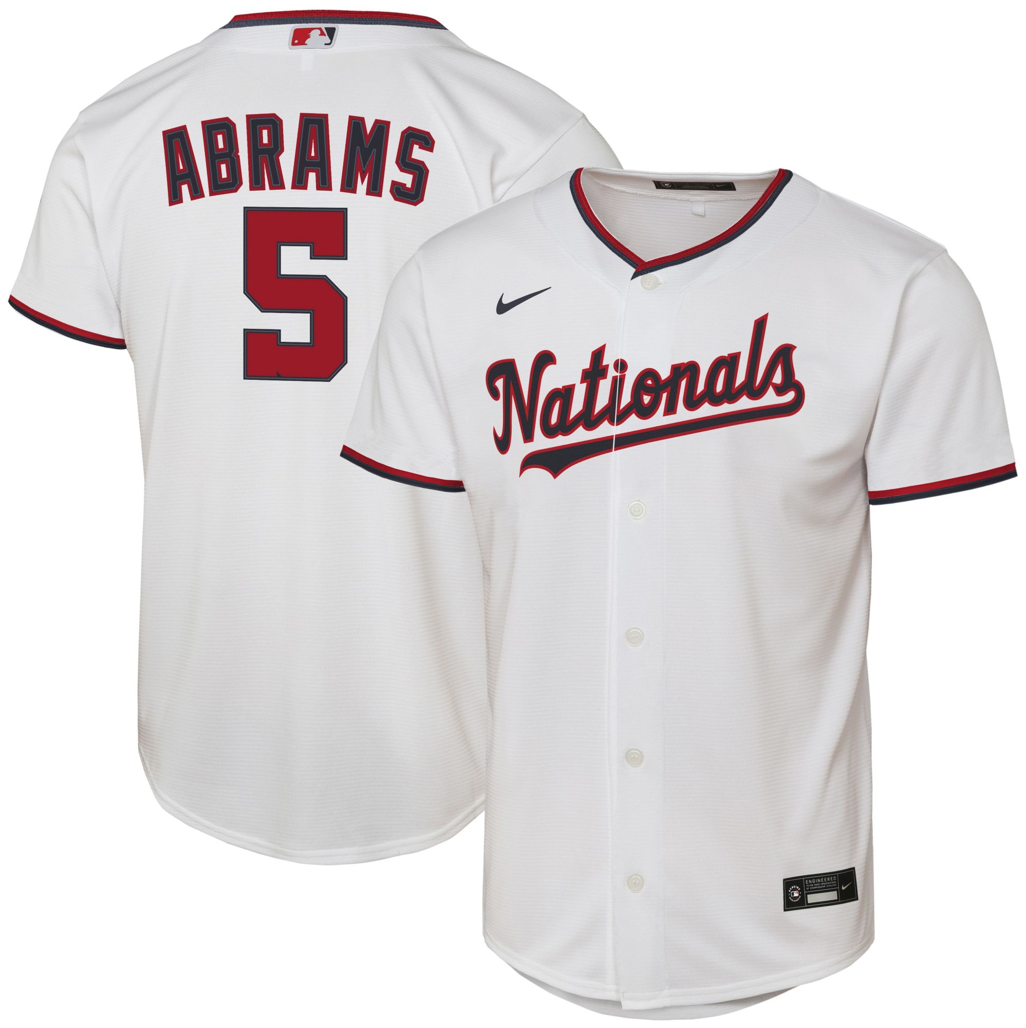 MLB Youth Washington Nationals CJ Abrams #5 White Replica Jersey product image