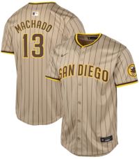 Nike Youth Replica San Diego Padres Manny Machado #13 Khaki Alternate Cool Base Jersey
