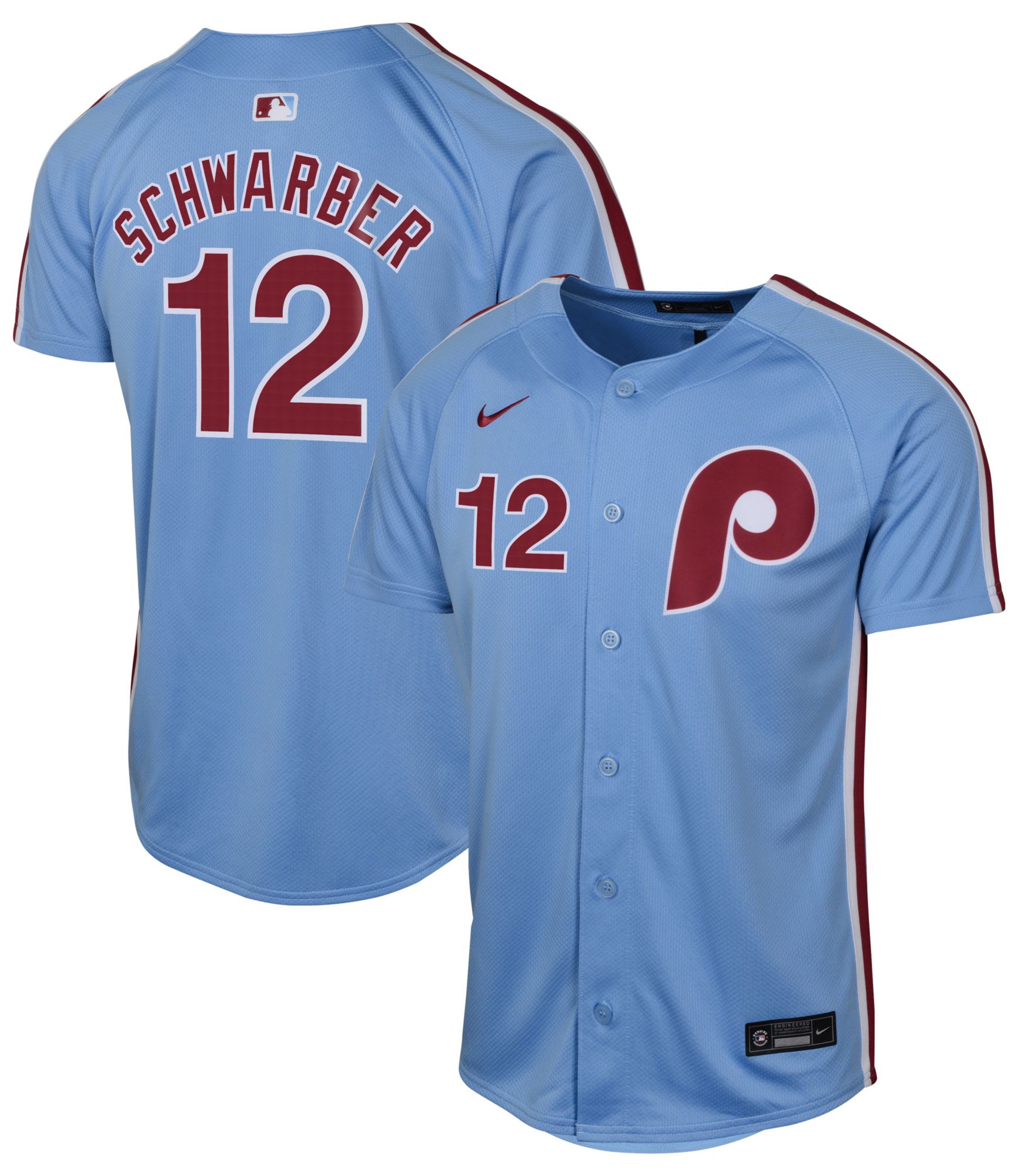 Nike Youth Philadelphia Phillies Kyle Schwarber #12 Blue Alternate Cool Base Jersey product image