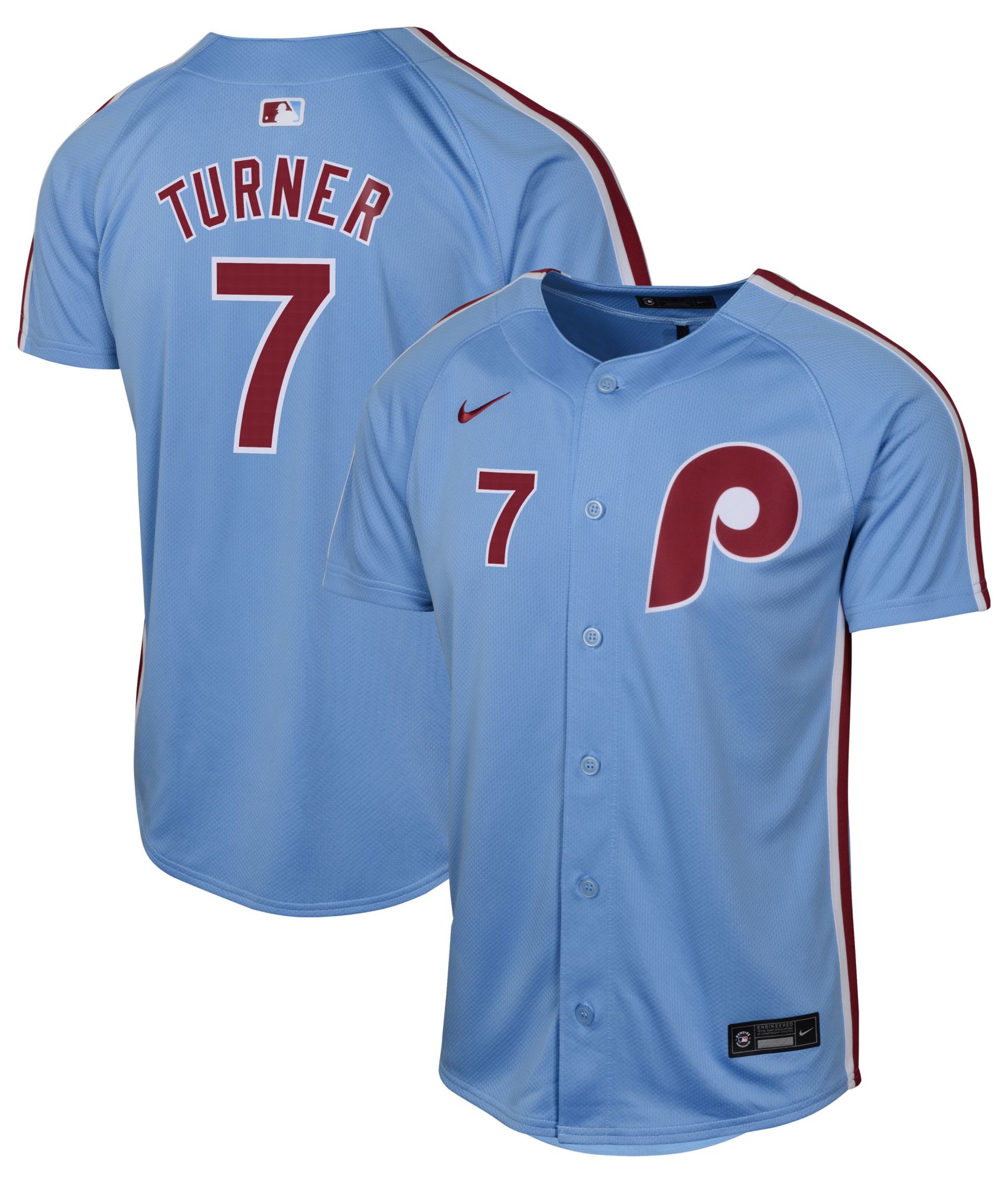 Nike Youth Philadelphia Phillies Trea Turner #7 Blue Alternate Cool Base Jersey product image