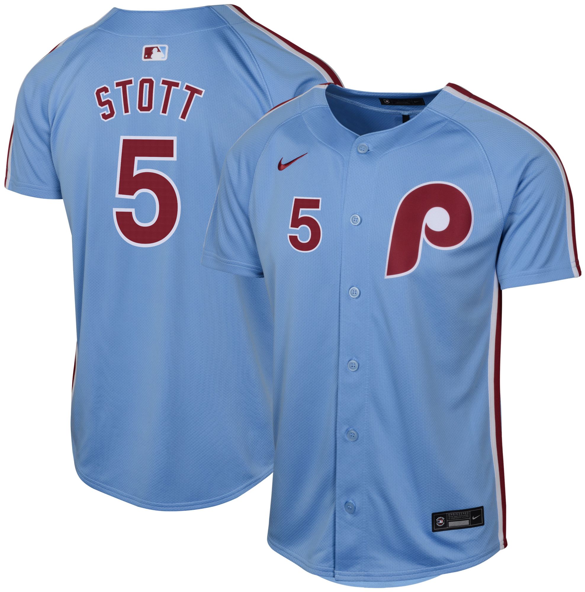 Nike Youth Philadelphia Phillies Bryson Stott #5 Light Blue Limited Jersey product image