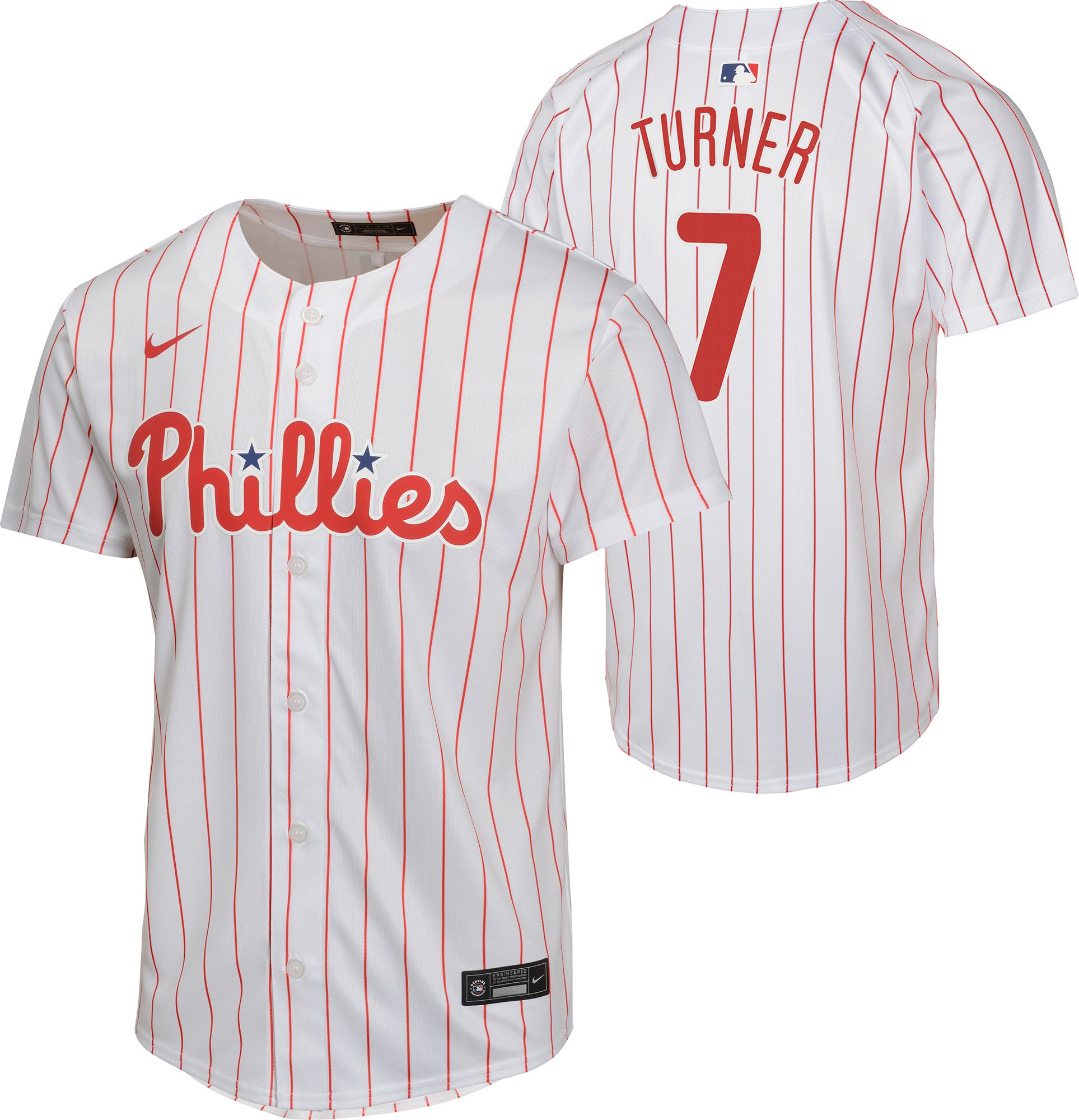 Nike Youth Philadelphia Phillies White Trea Turner #7 Game Vapor Jersey product image