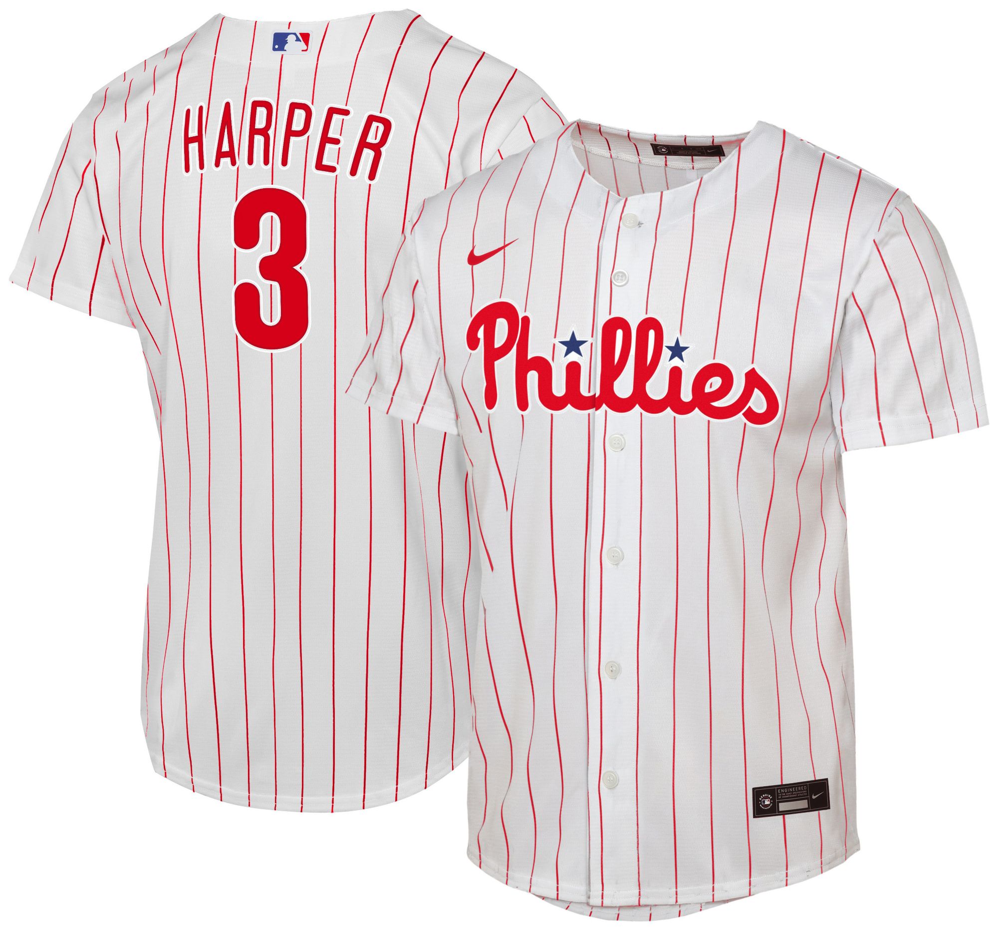 Nike Youth Philadelphia Phillies White Bryce Harper #3 Replica Jersey product image