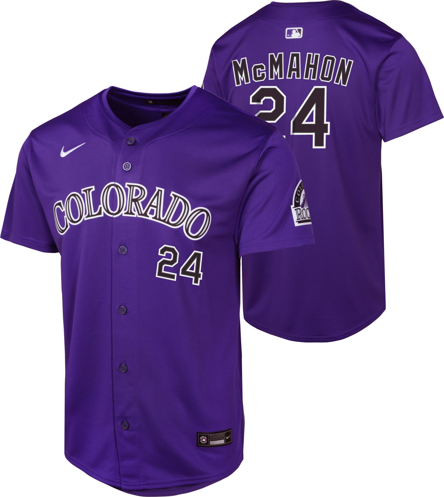 Nike Youth Colorado Rockies Ryan McMahon #24 Purple Limited Vapor Jersey product image