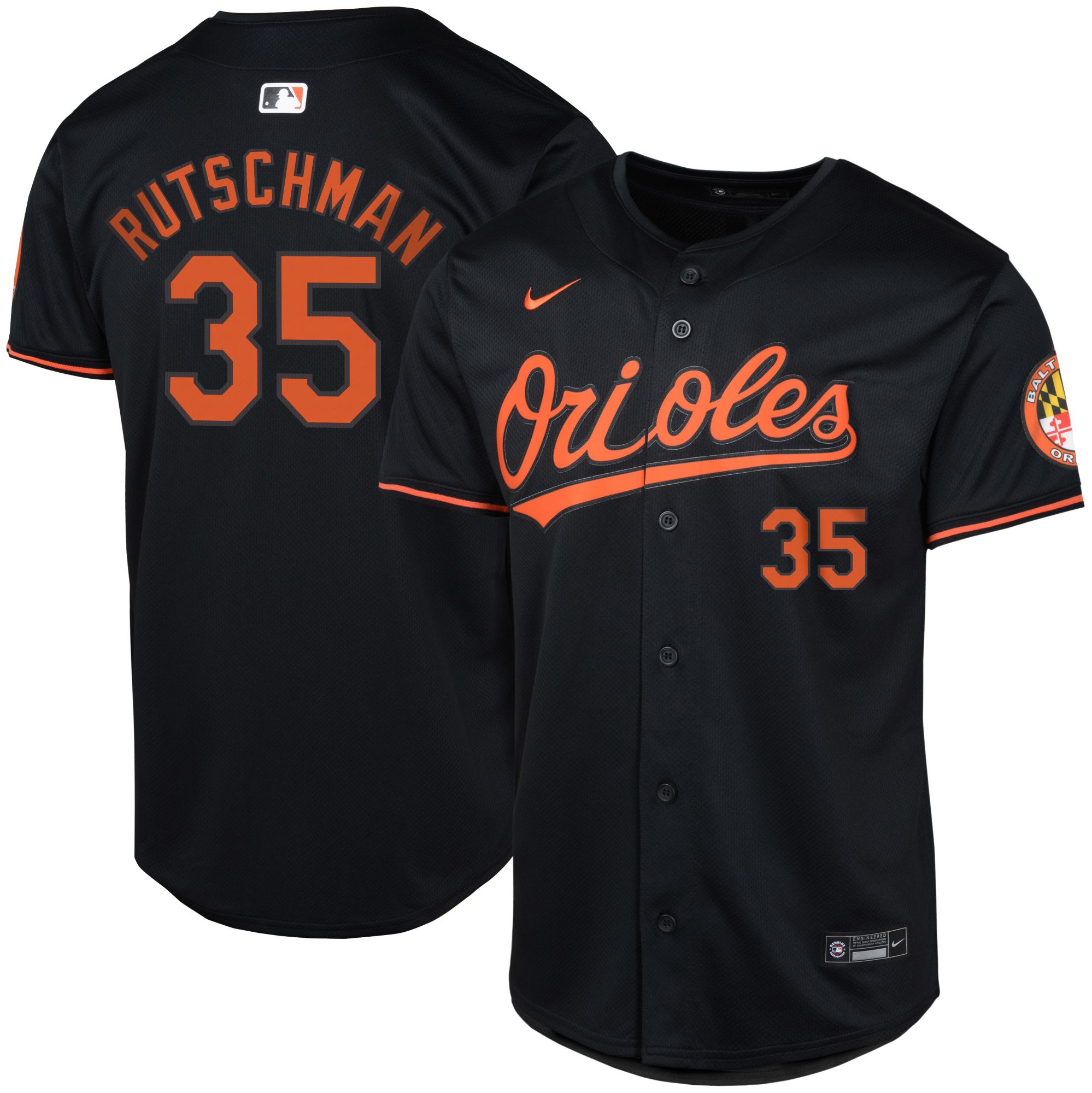 Nike Youth Baltimore Orioles Adley Rutschman #35 Black Limited Jersey product image