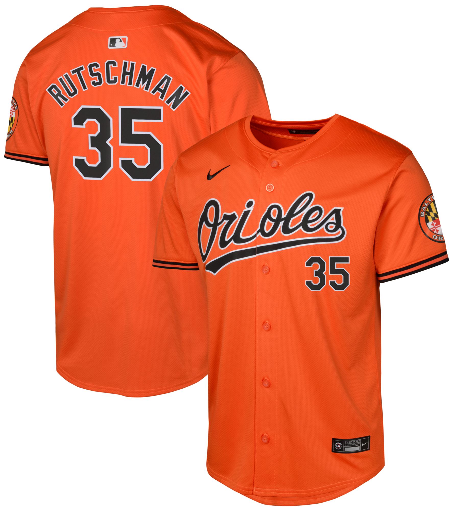 Nike Youth Baltimore Orioles Adley Rutschman #35 Orange Alternate Cool Base Jersey product image